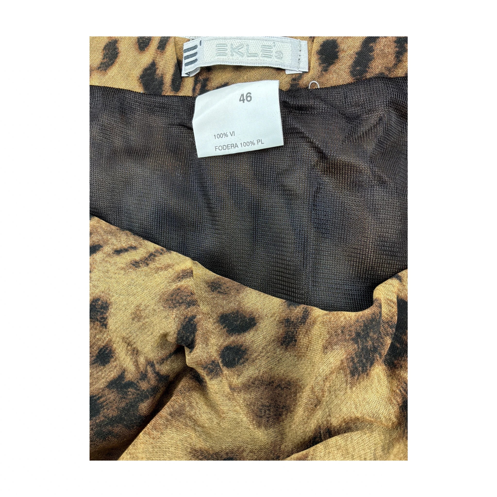 Leopard Print Maxi Skirt (Size 46)