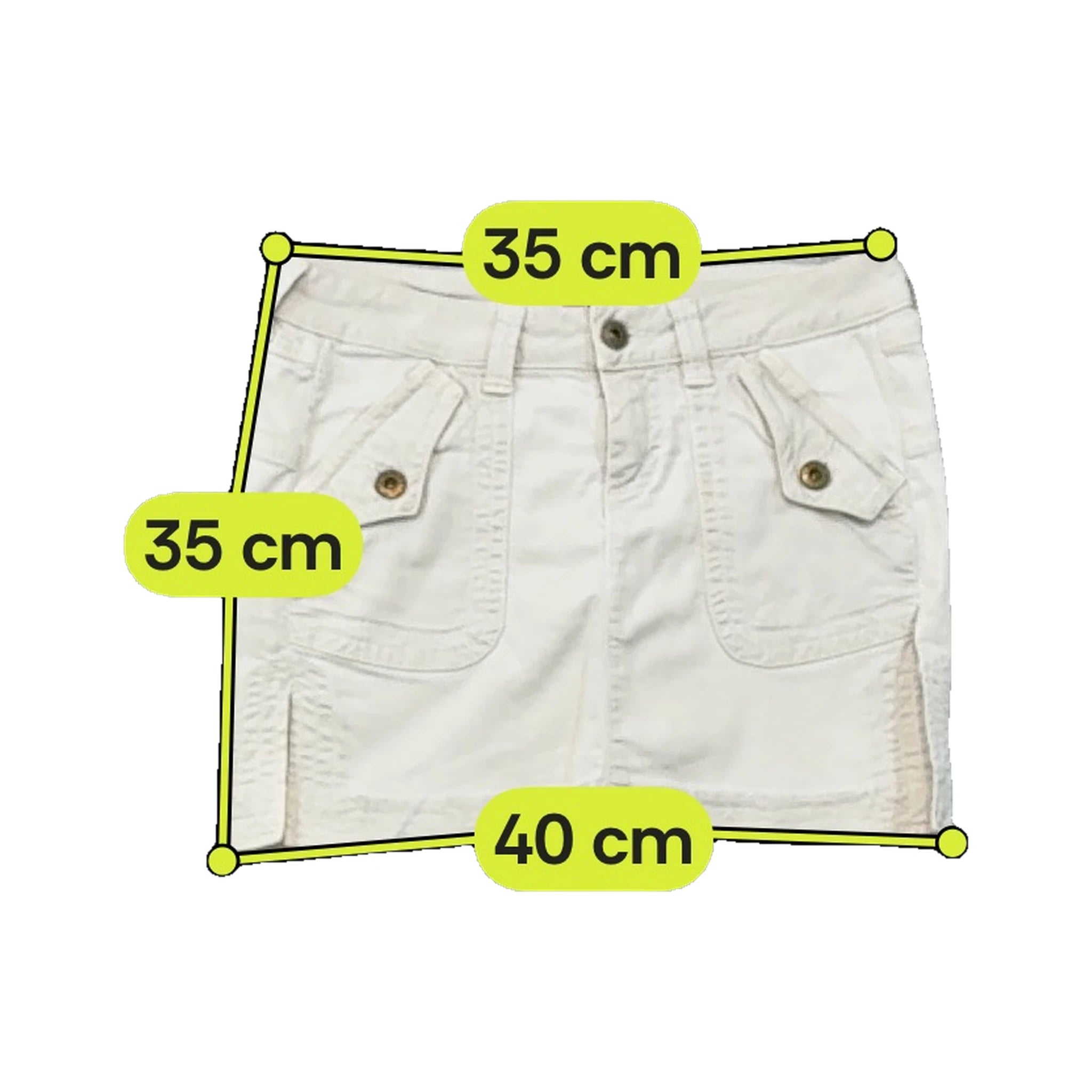 GUESS Y2K White Utility Mini Skirt