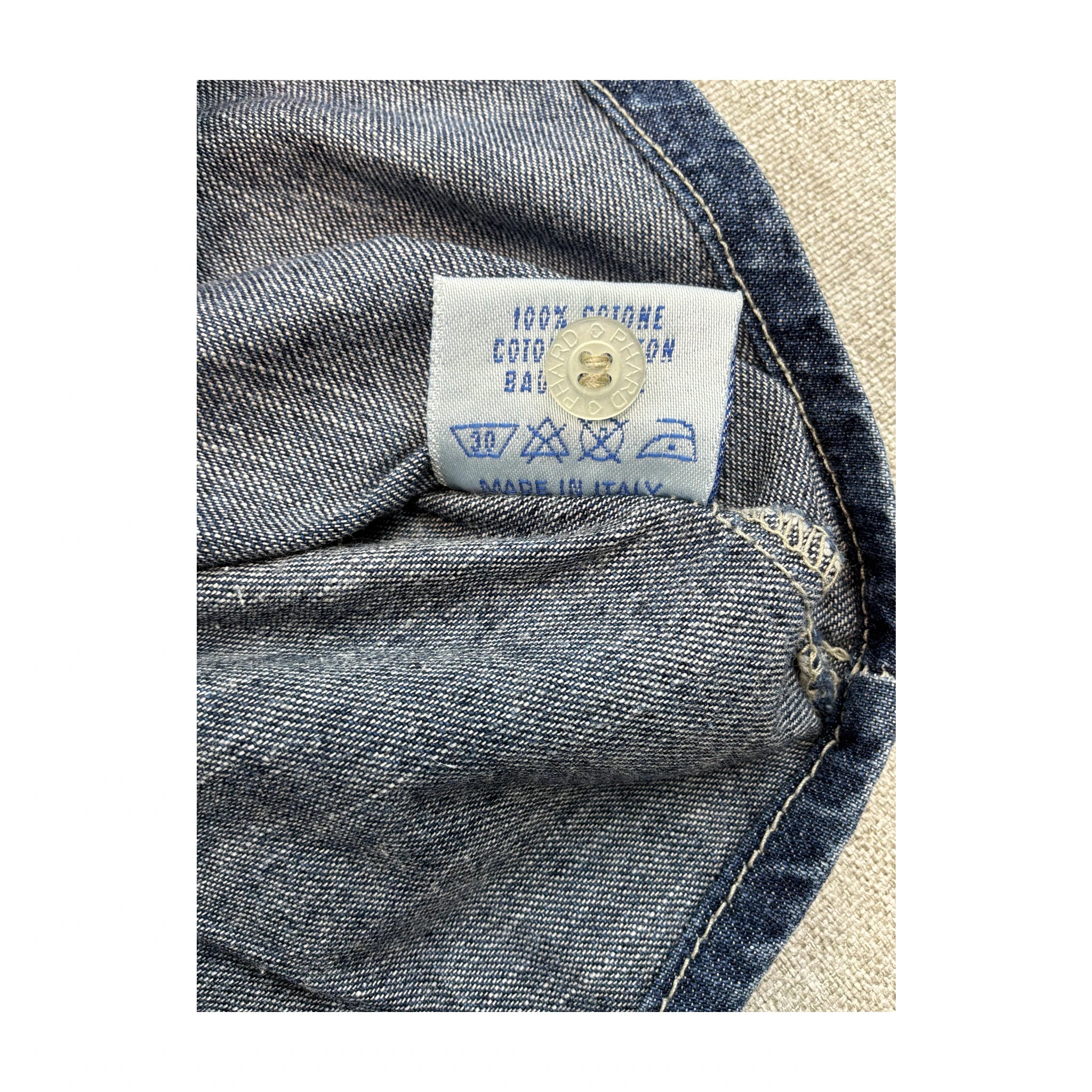 Sleeveless Denim Button-Up Shirt Blue