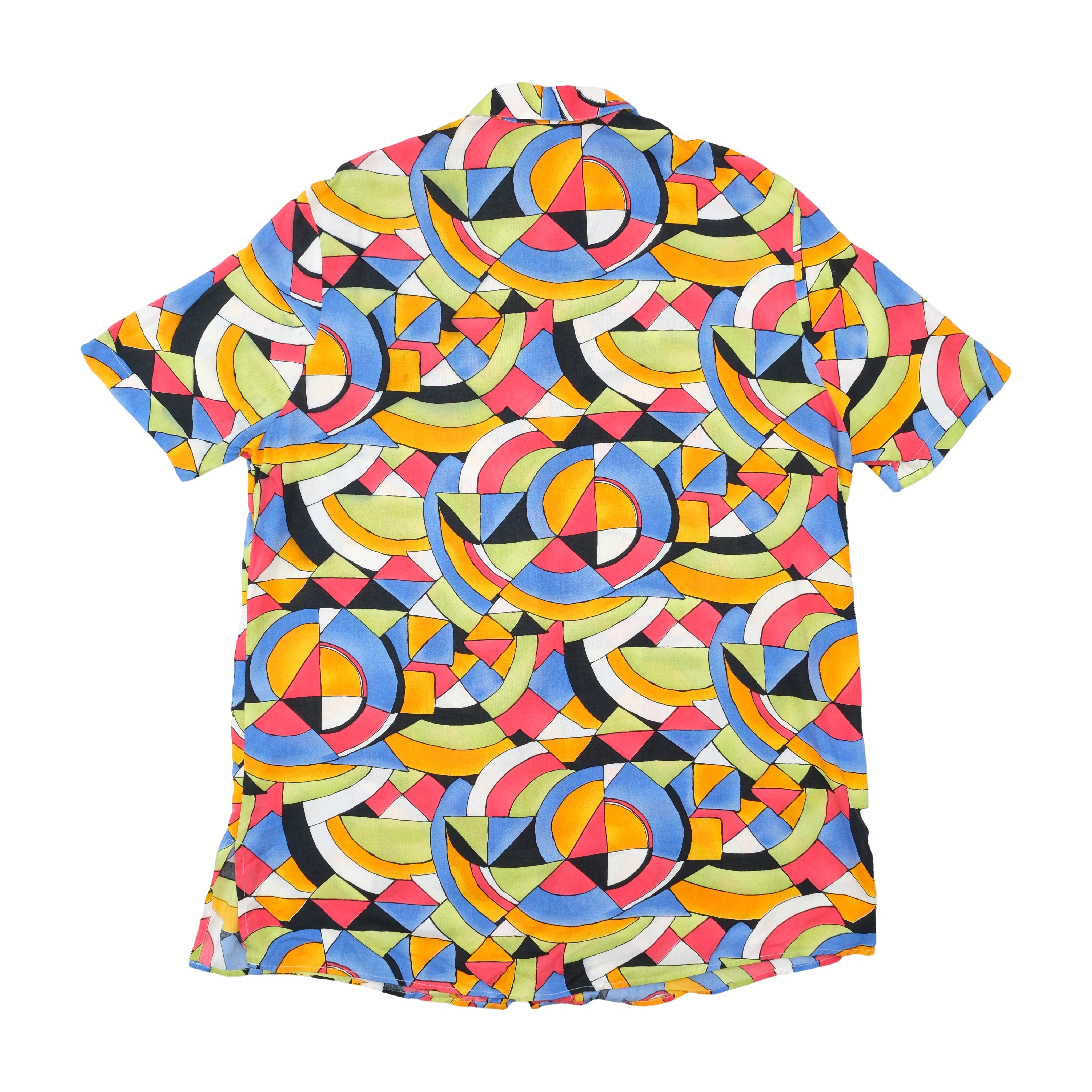 United Colors of Benetton Multicolor Geometric Print Short Sleeve Button Up Shirt