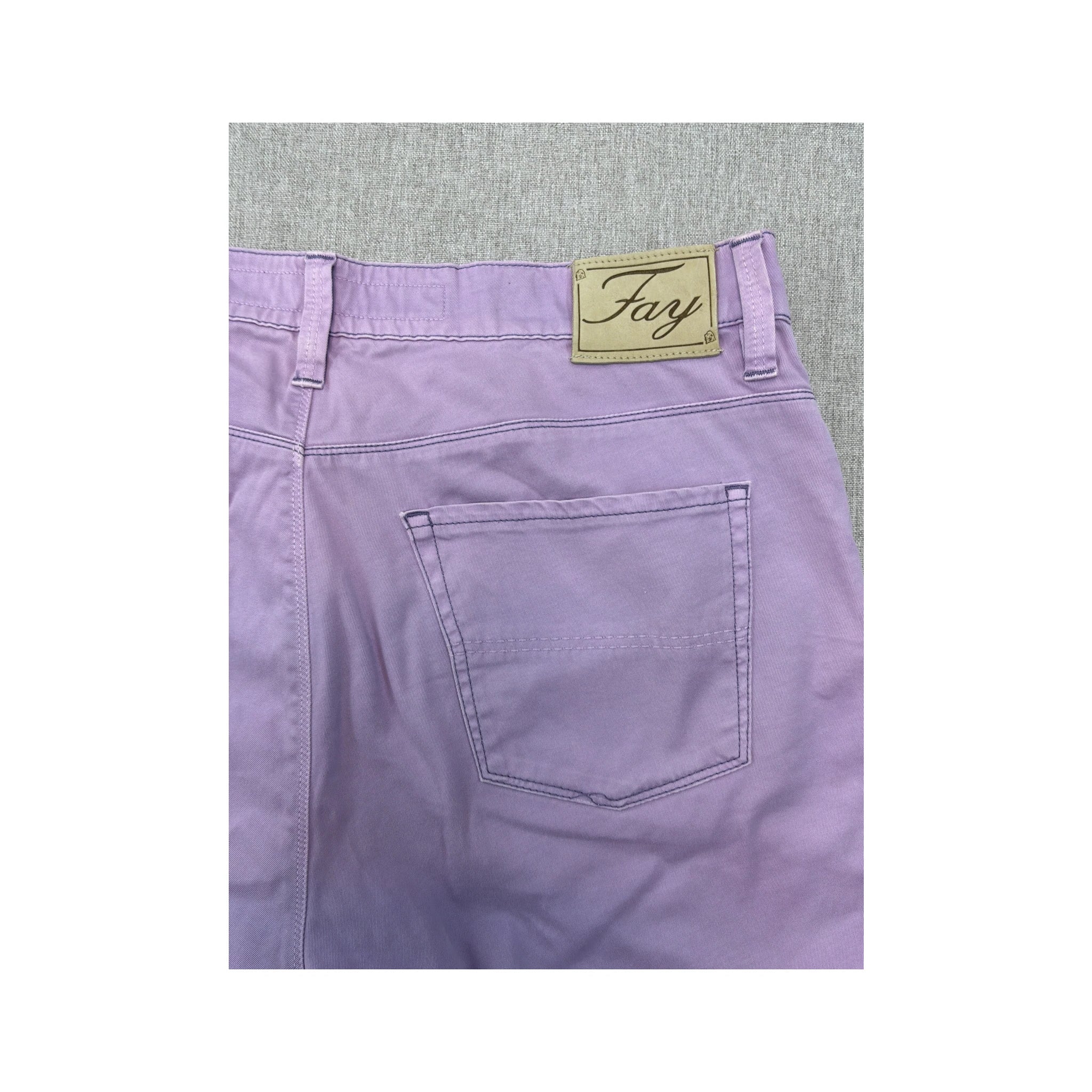 Fay Lilac Slim Fit Five-Pocket Cotton Pants
