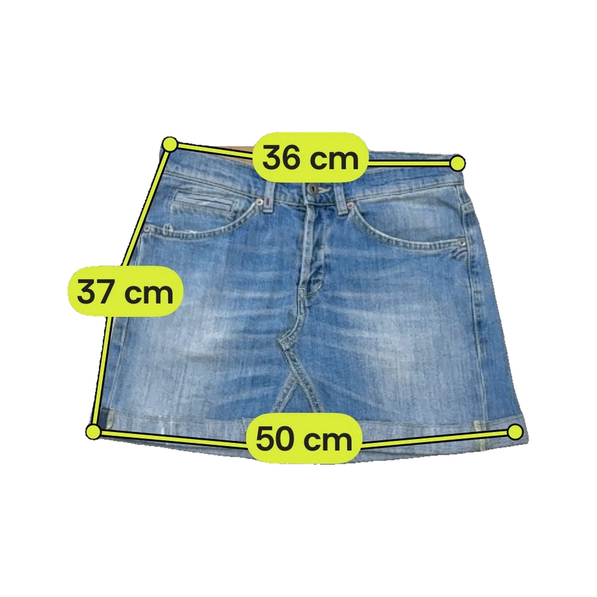 Dondup Light Wash Cotton Denim Mini Skirt