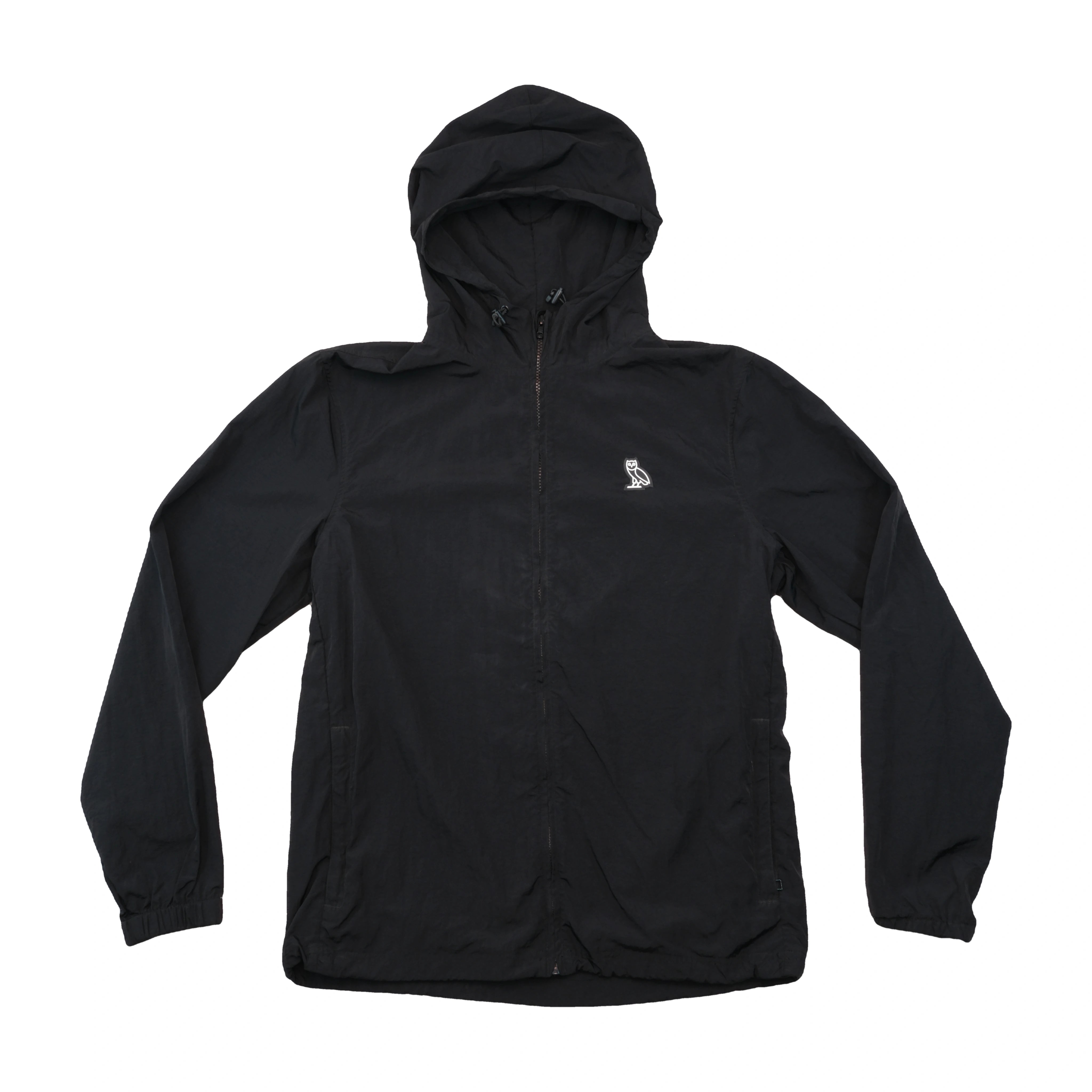 OVO Black Hooded Zip-Up Jacket (Etiqueta com tecido?)