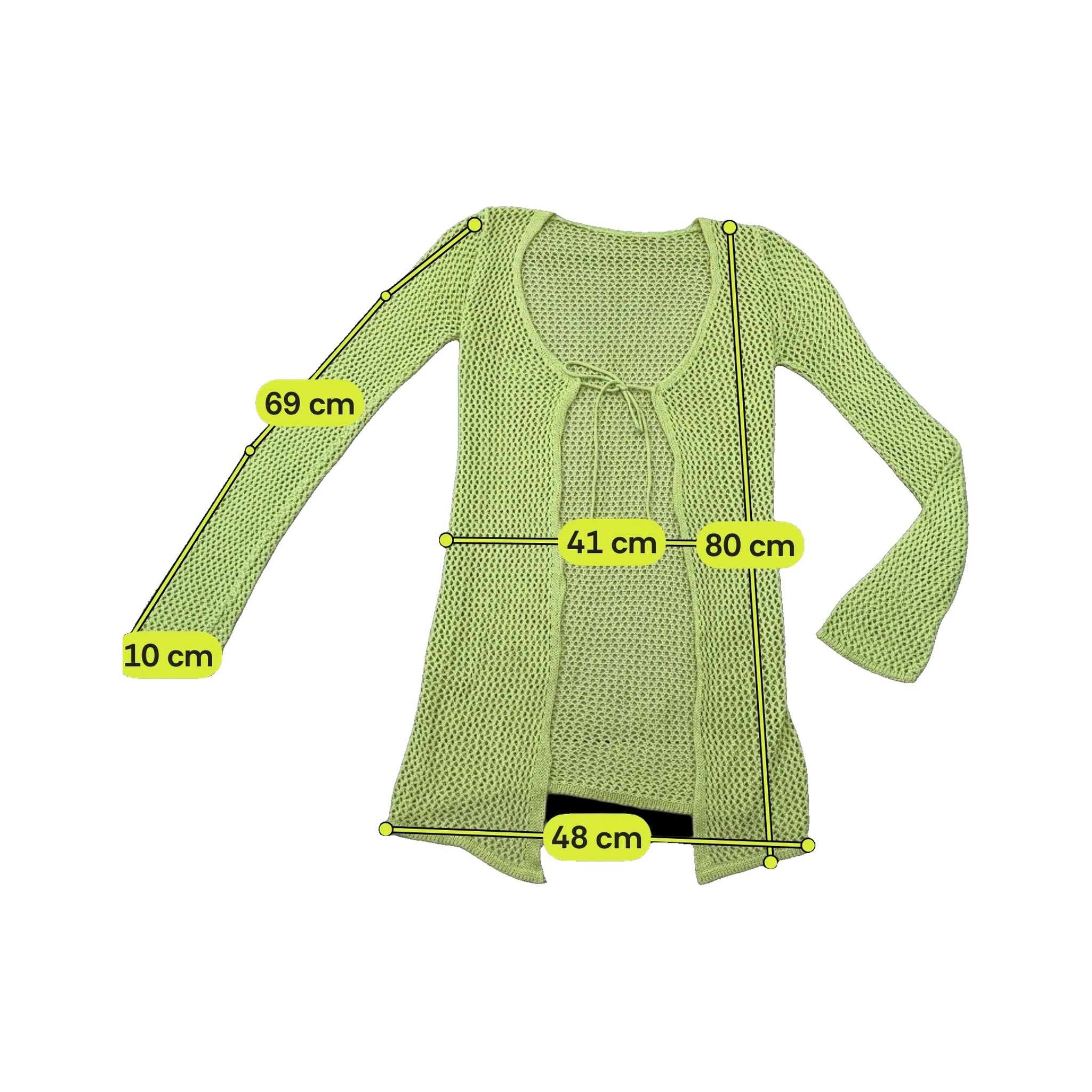 Italian Open Knit Tie Front Cardigan