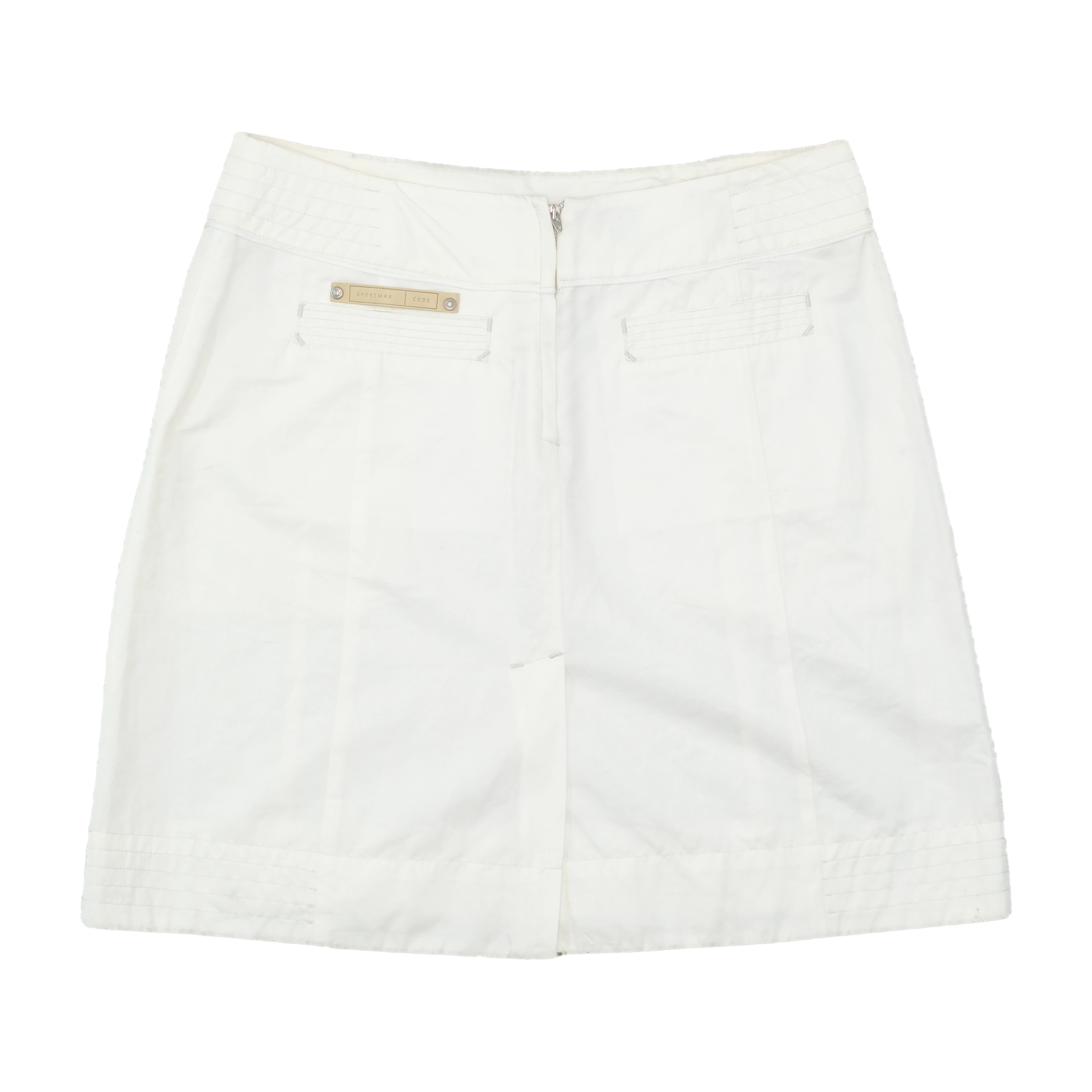 Sportmax Code Belted D-Ring Cotton Utility Mini Skirt