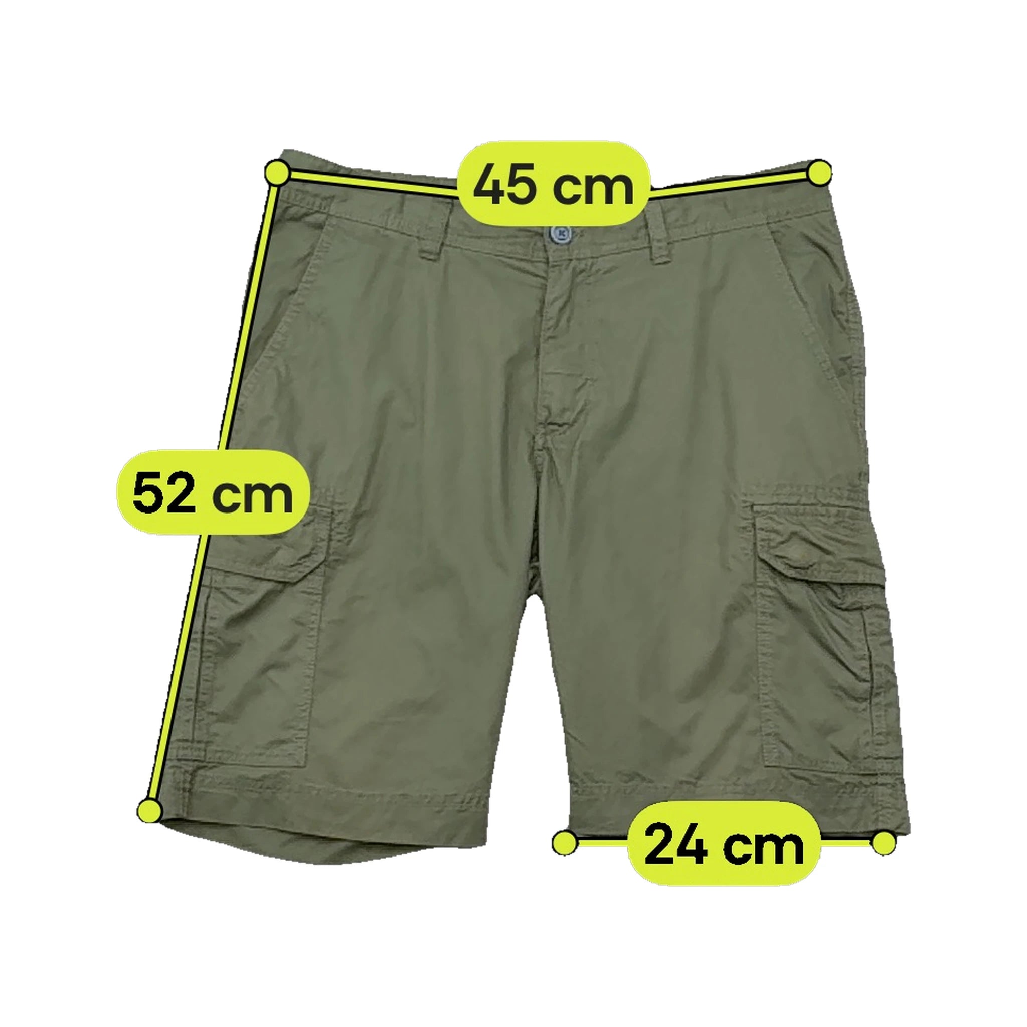 redpoint Olive Green Cotton Cargo Shorts