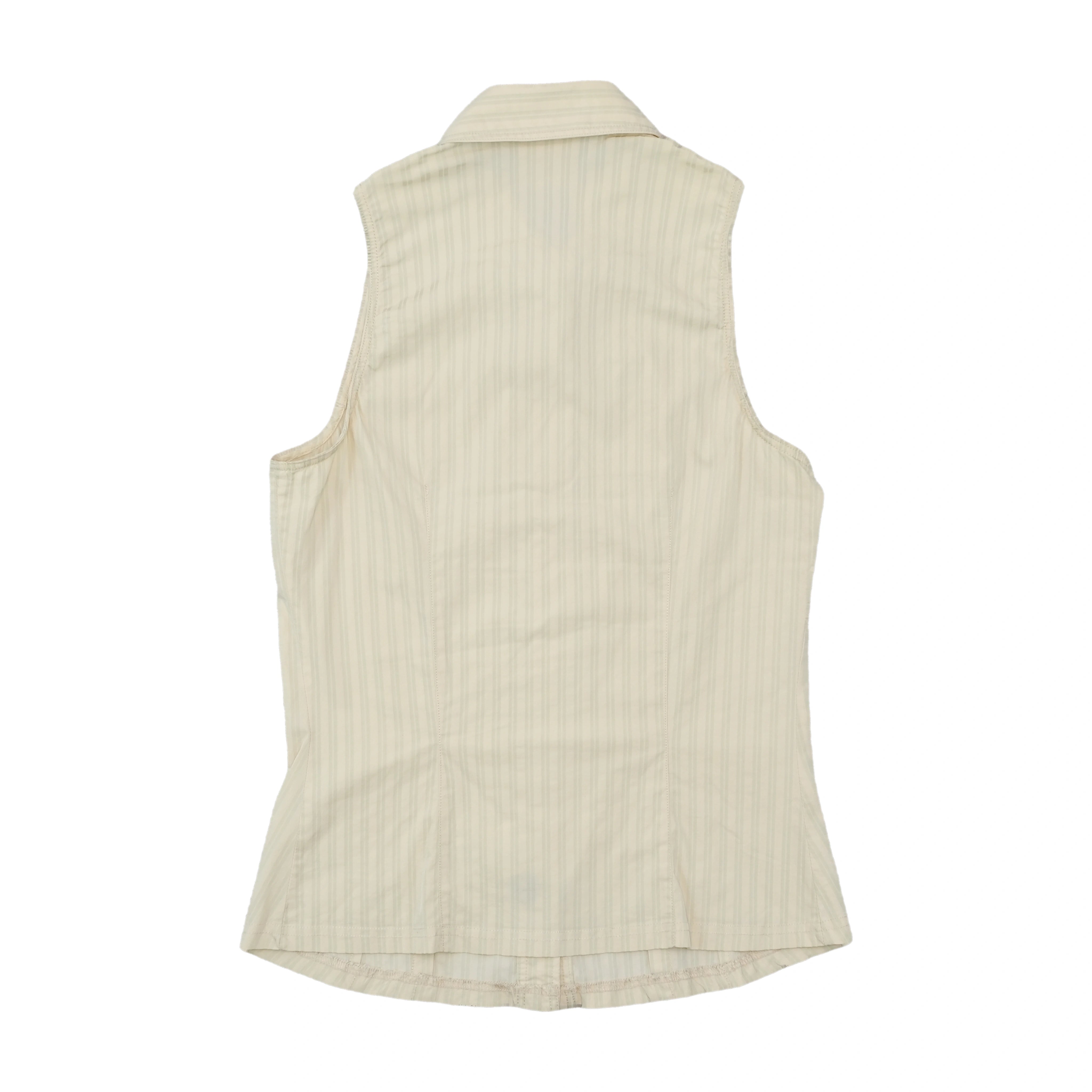 Versace Jeans Couture Striped Sleeveless Button-Up Shirt