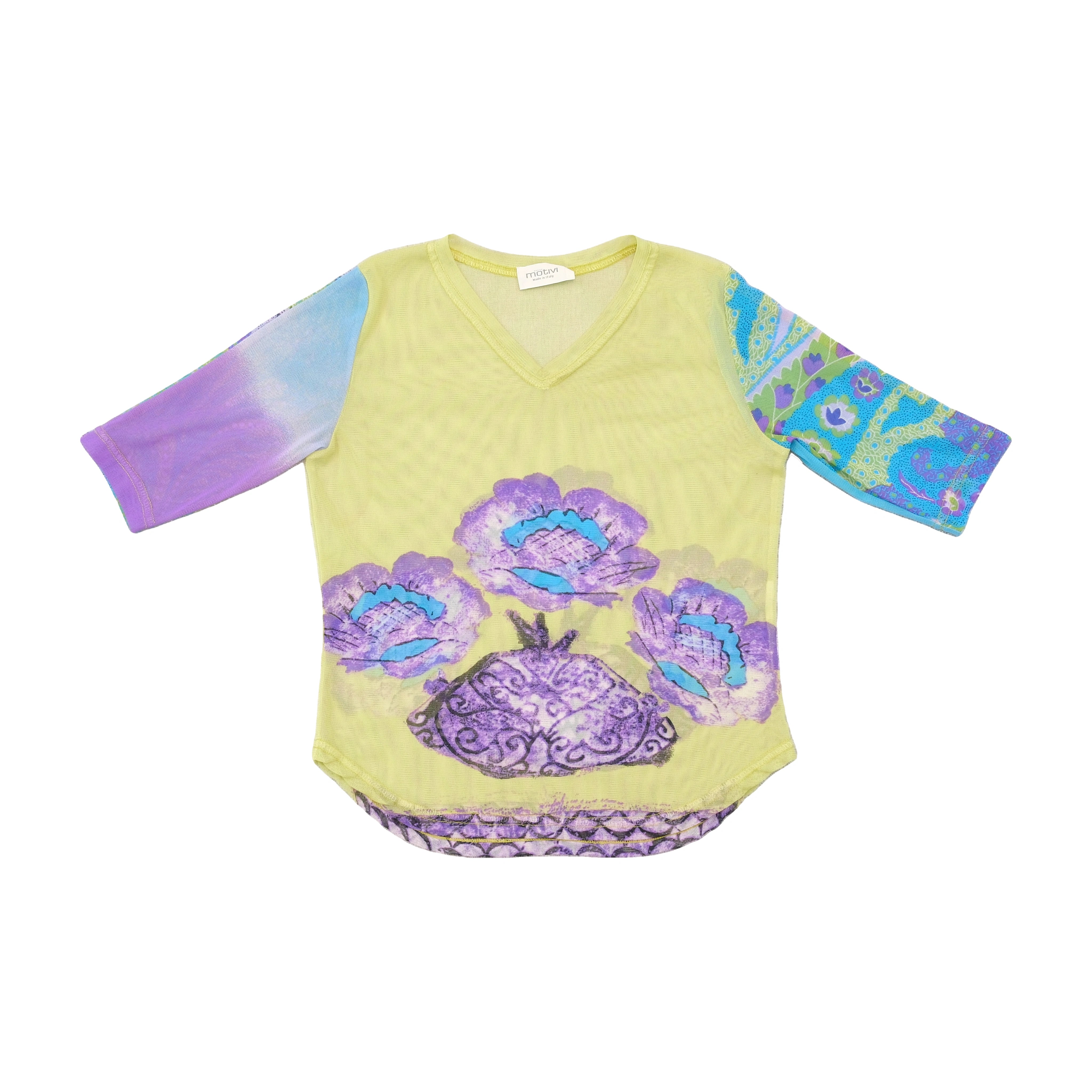 Blusa Motivi em Rede floral com decote em V