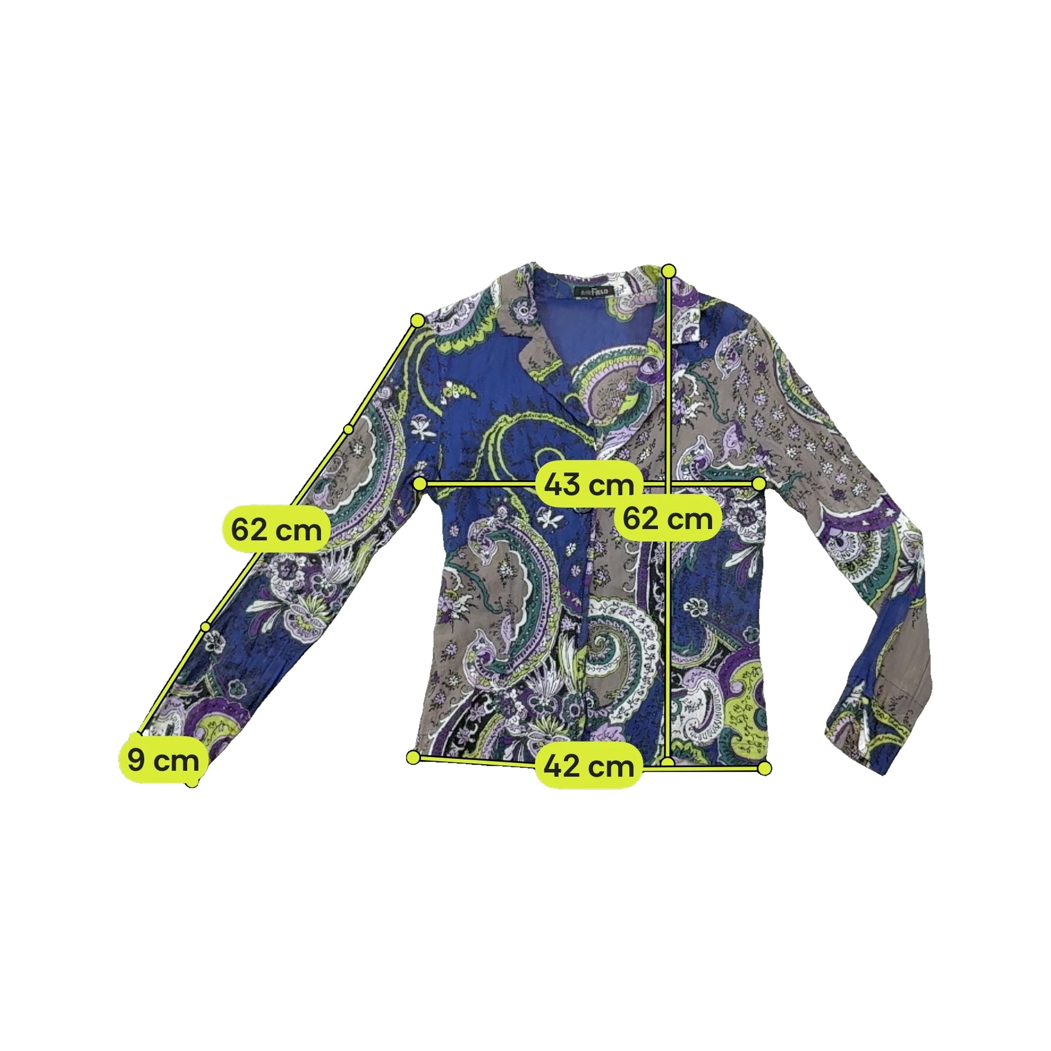 Airfield Paisley Print Cotton Blend Blouse