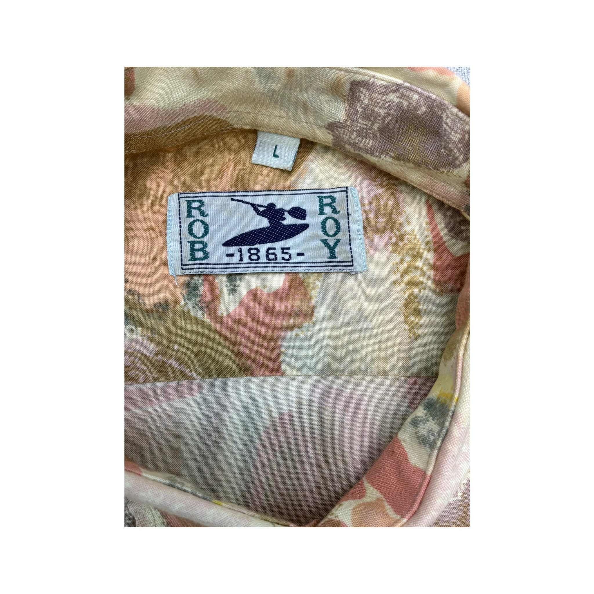 Camisa em Viscose de Manga curta com estampado Pictórico abstrato