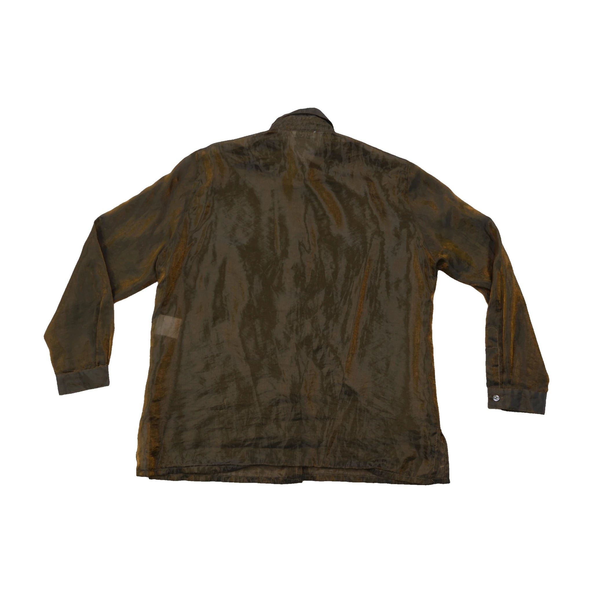 Ventidue Shimmer Sheer Crinkled Button Front Shirt