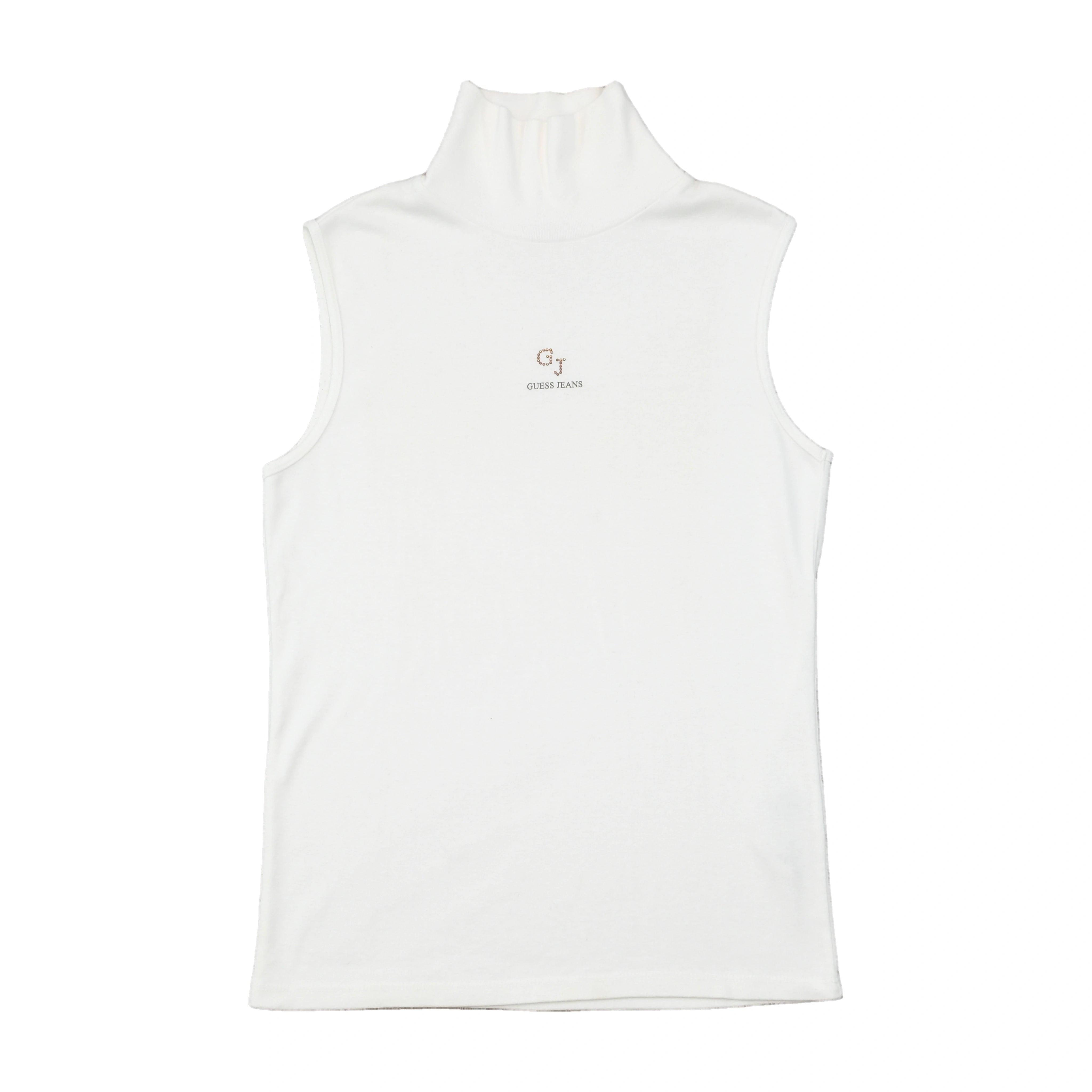 Guess Jeans Sleeveless High Neck Cotton Tank Top