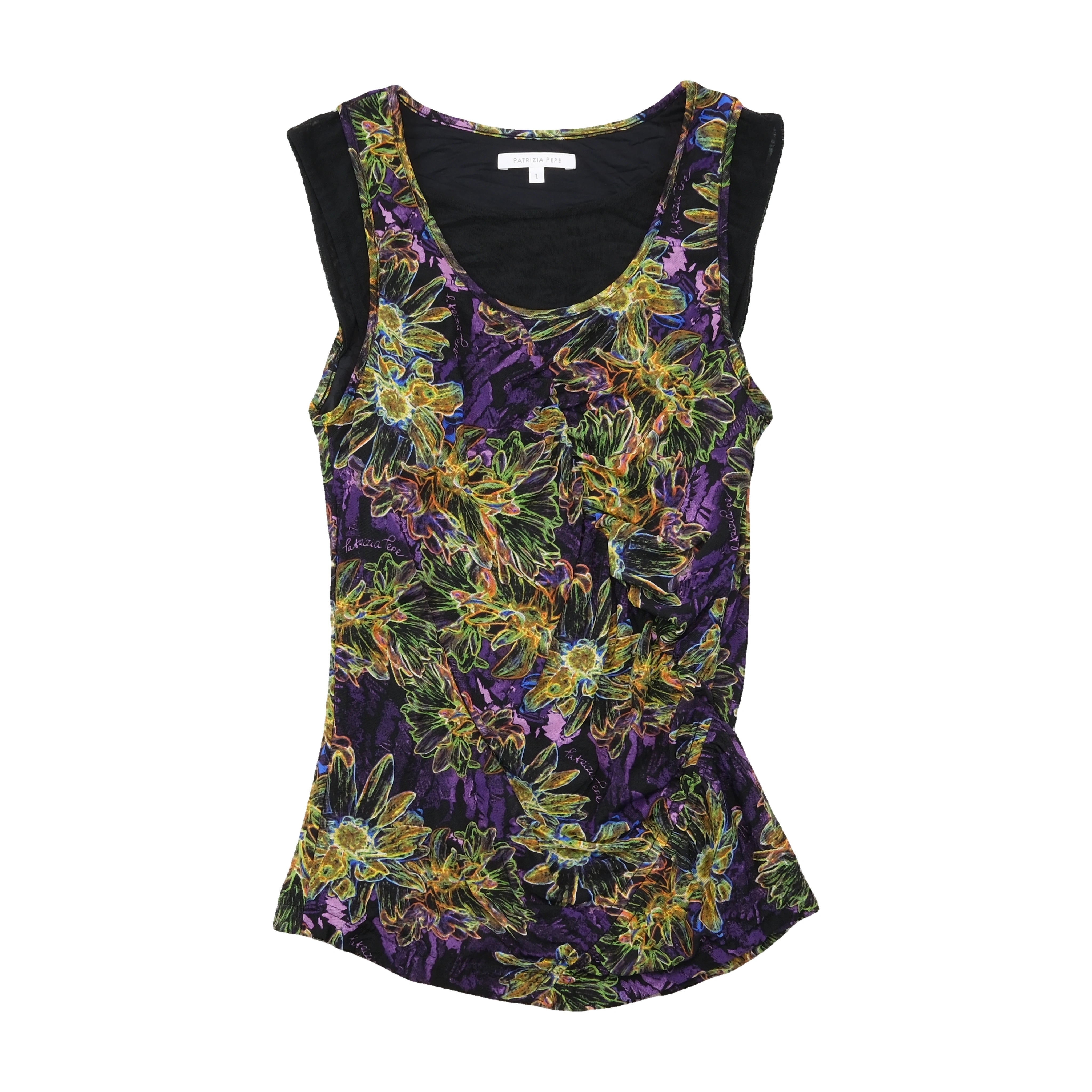 Patrizia Pepe Floral Mesh Tank Top