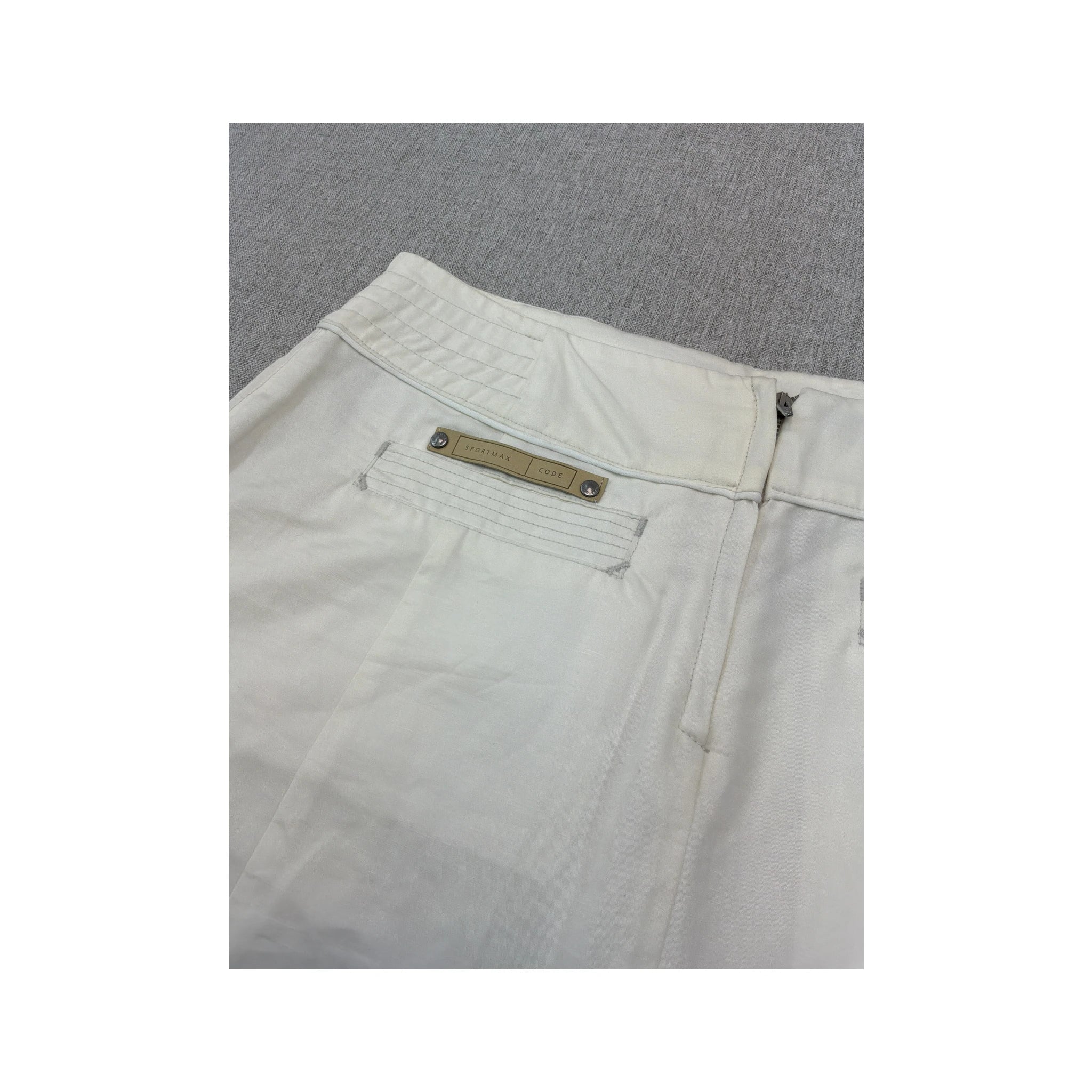 Sportmax Code Belted D-Ring Cotton Utility Mini Skirt