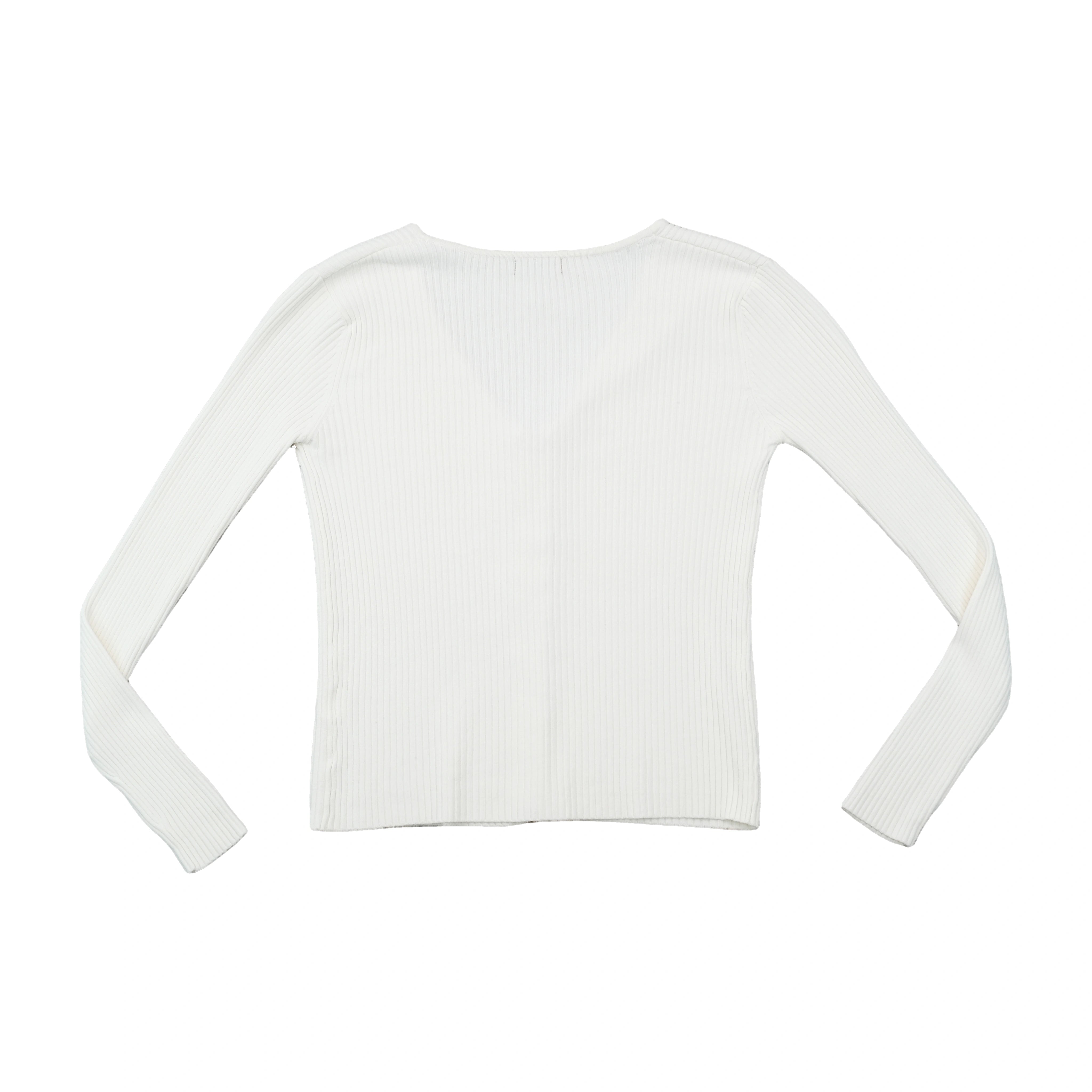 Safran Ribbed V-Neck Zip Front Sweater