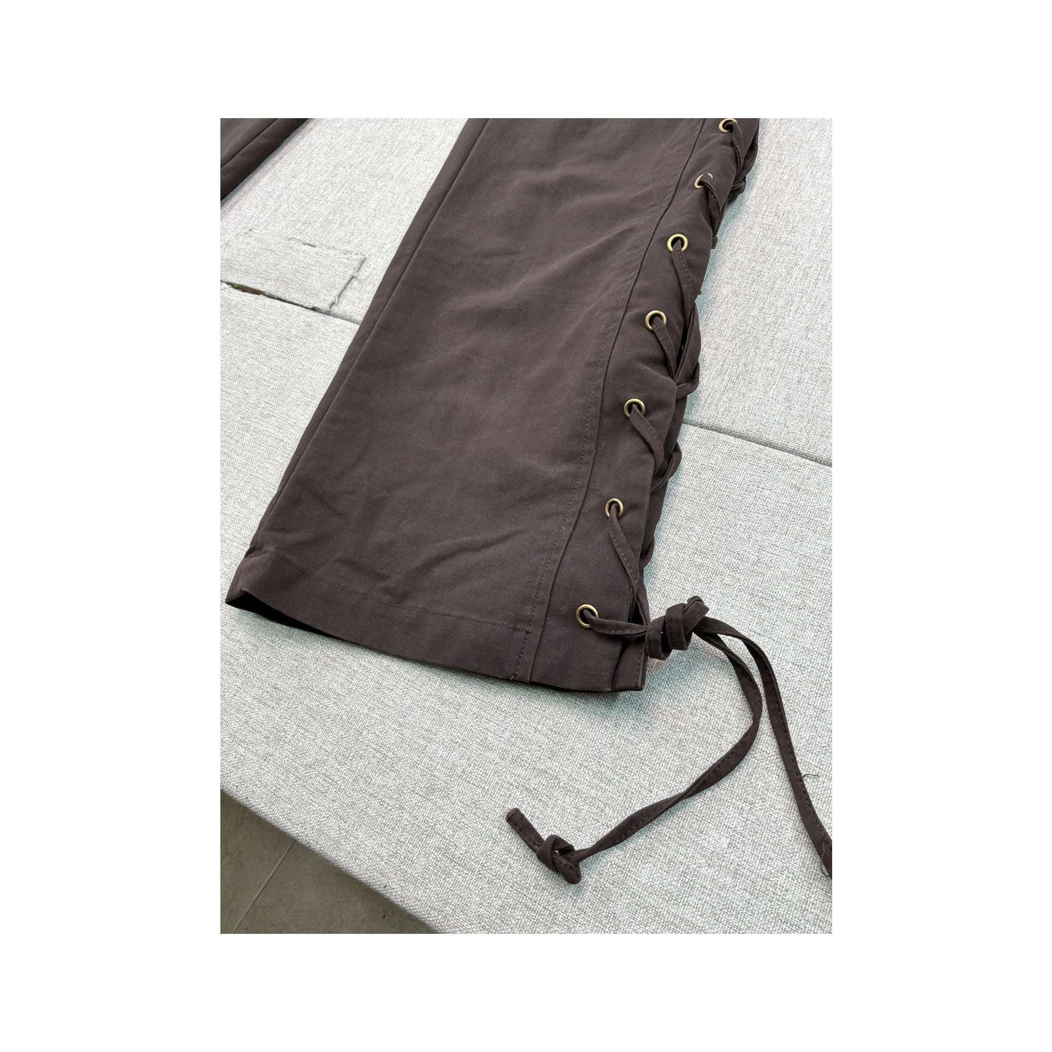 Americo Tavar Embroidered Lace-Up Cotton Pants