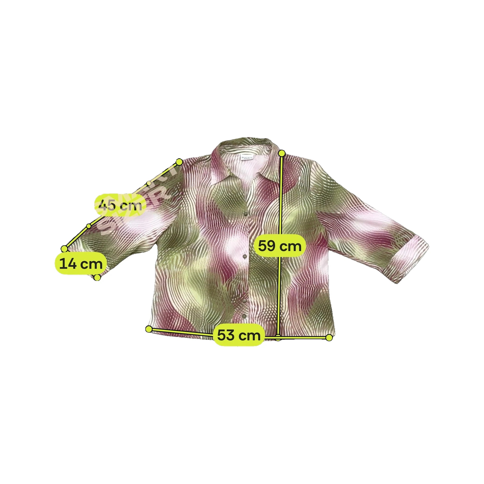 Bexleys Woman Abstract Wave Print Button Front Blouse