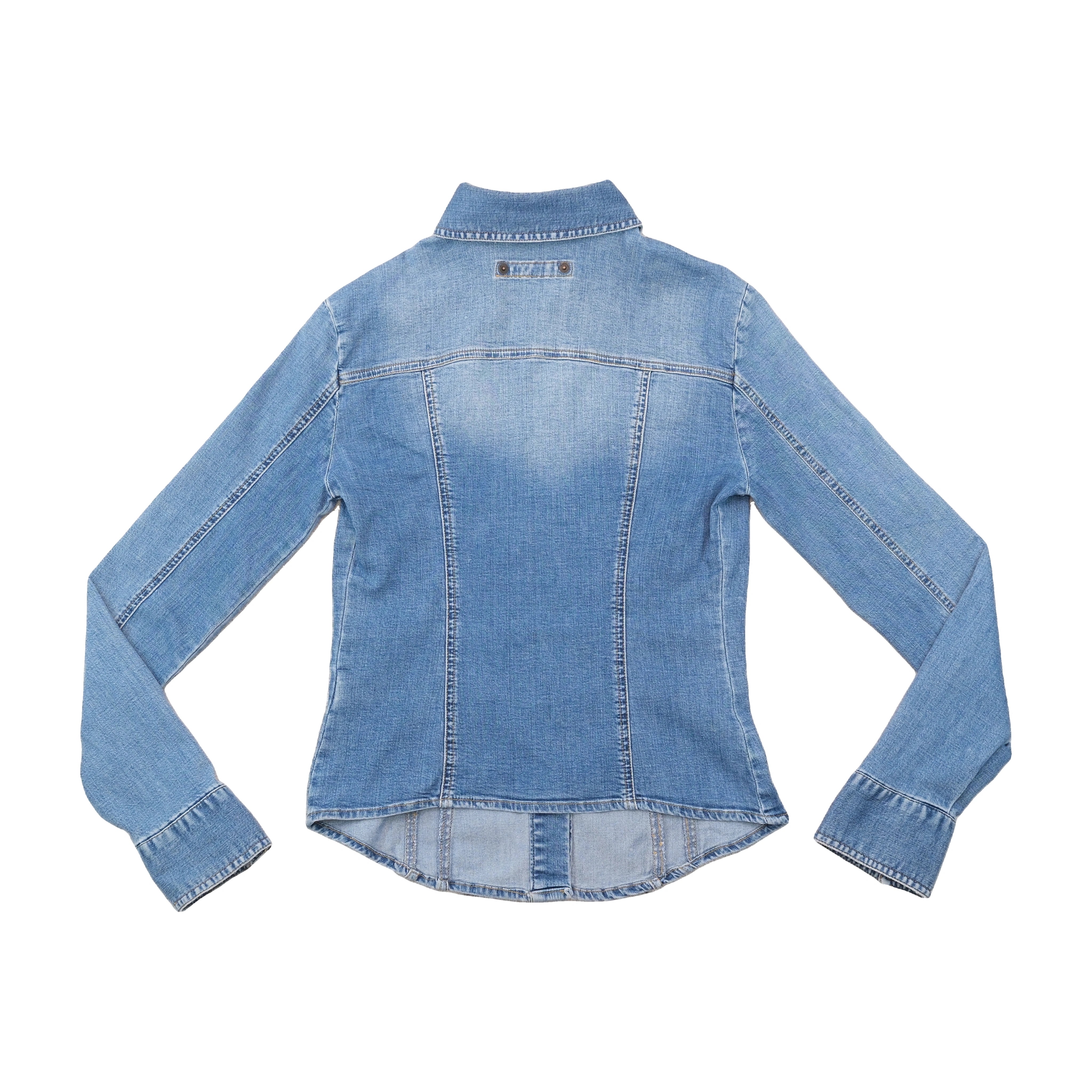 Vintage Fornarina Fitted Denim Snap Front Jacket Shirt