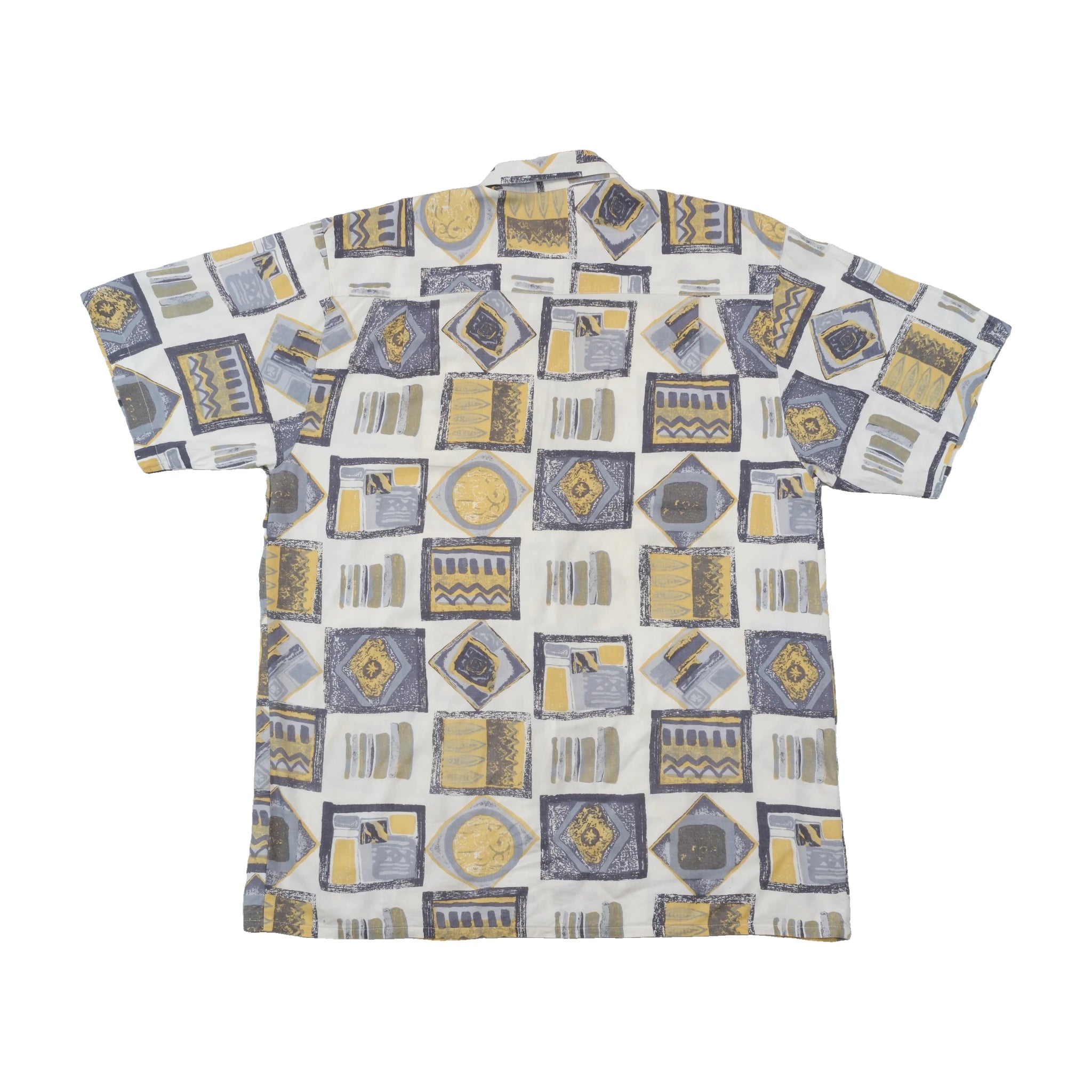 Camisa roberto carlo vintage em Viscose com estampado geométrico abstrato
