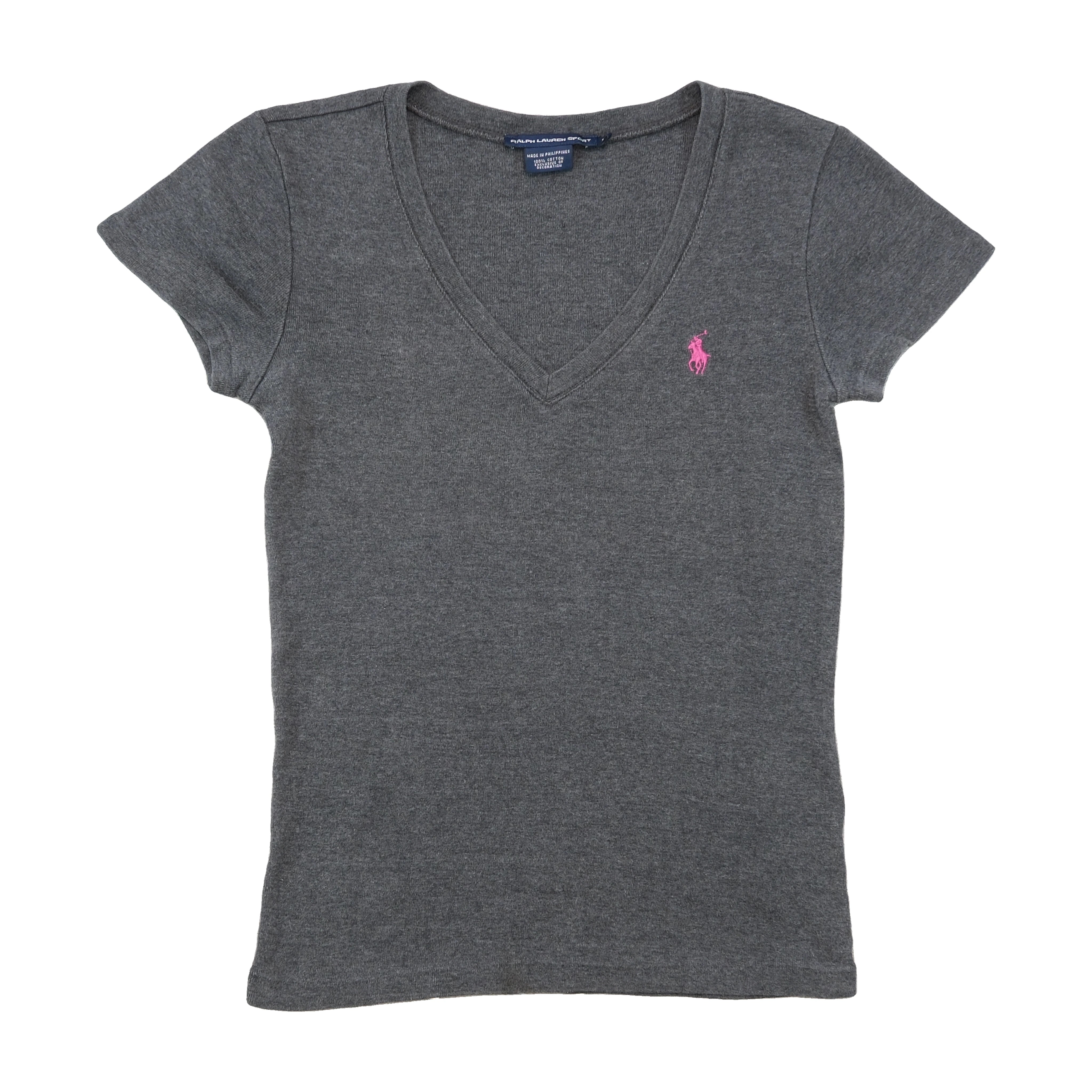 Ralph Lauren Sport Gray V-Neck Cotton T-Shirt