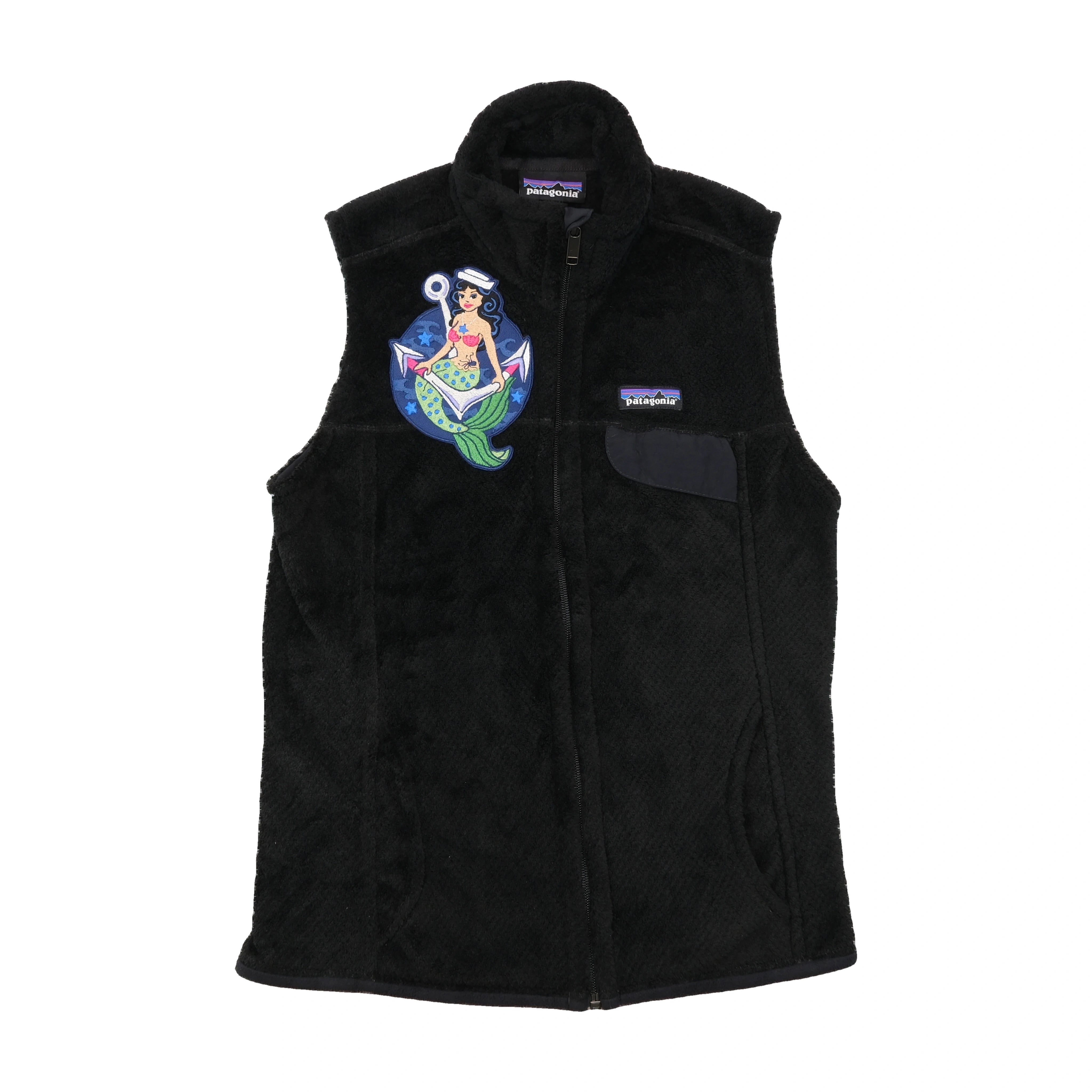 Patagonia Black Polartec Thermal Pro Mermaid Patch Fleece Vest