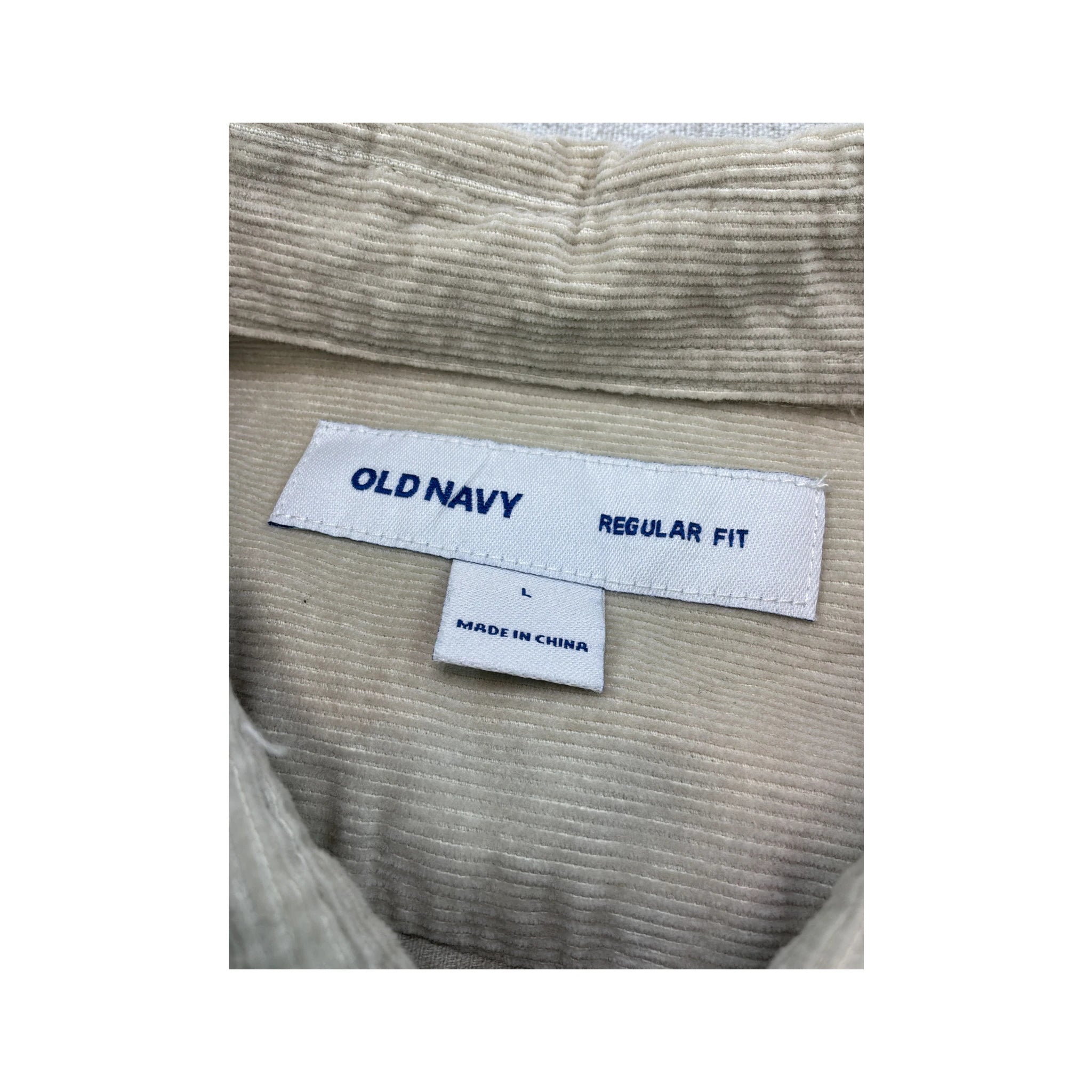 Old Navy Beige Cotton Corduroy Button-Up Shirt