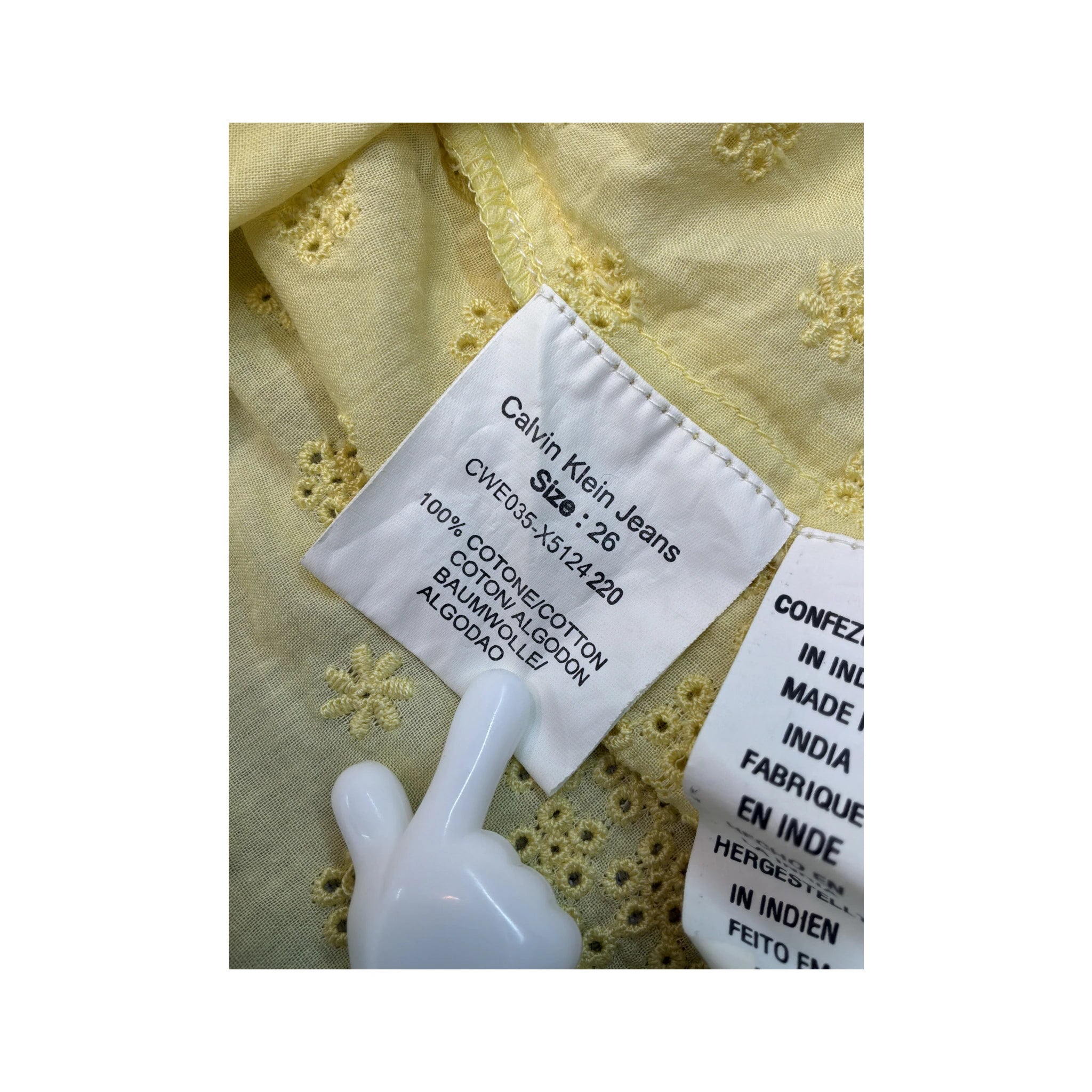 Saia Calvin Klein Jeans em algodão amarelo em Camadas com Ilhós