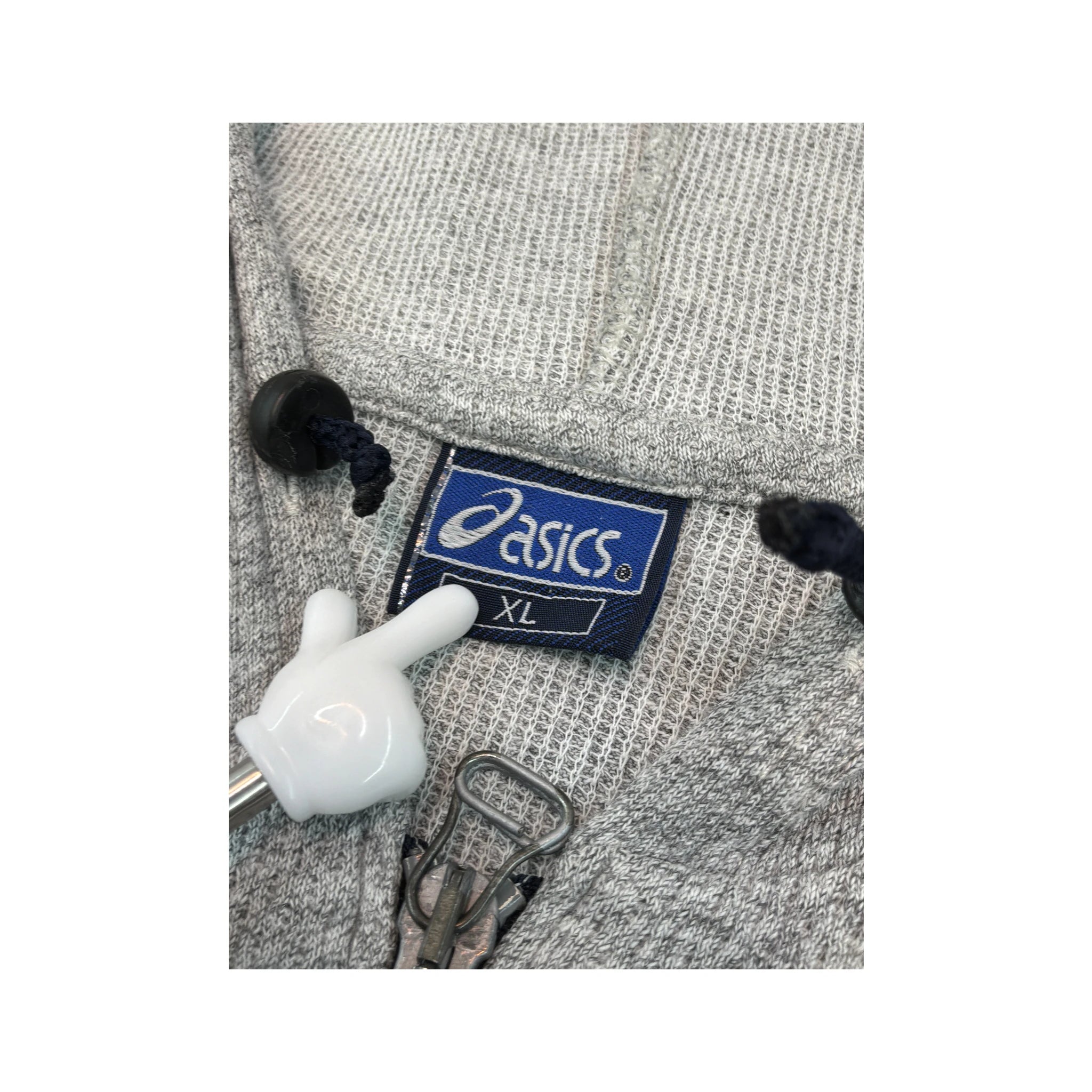 Polar com capuz ASICS vintage de Manga curta com Meio Fecho