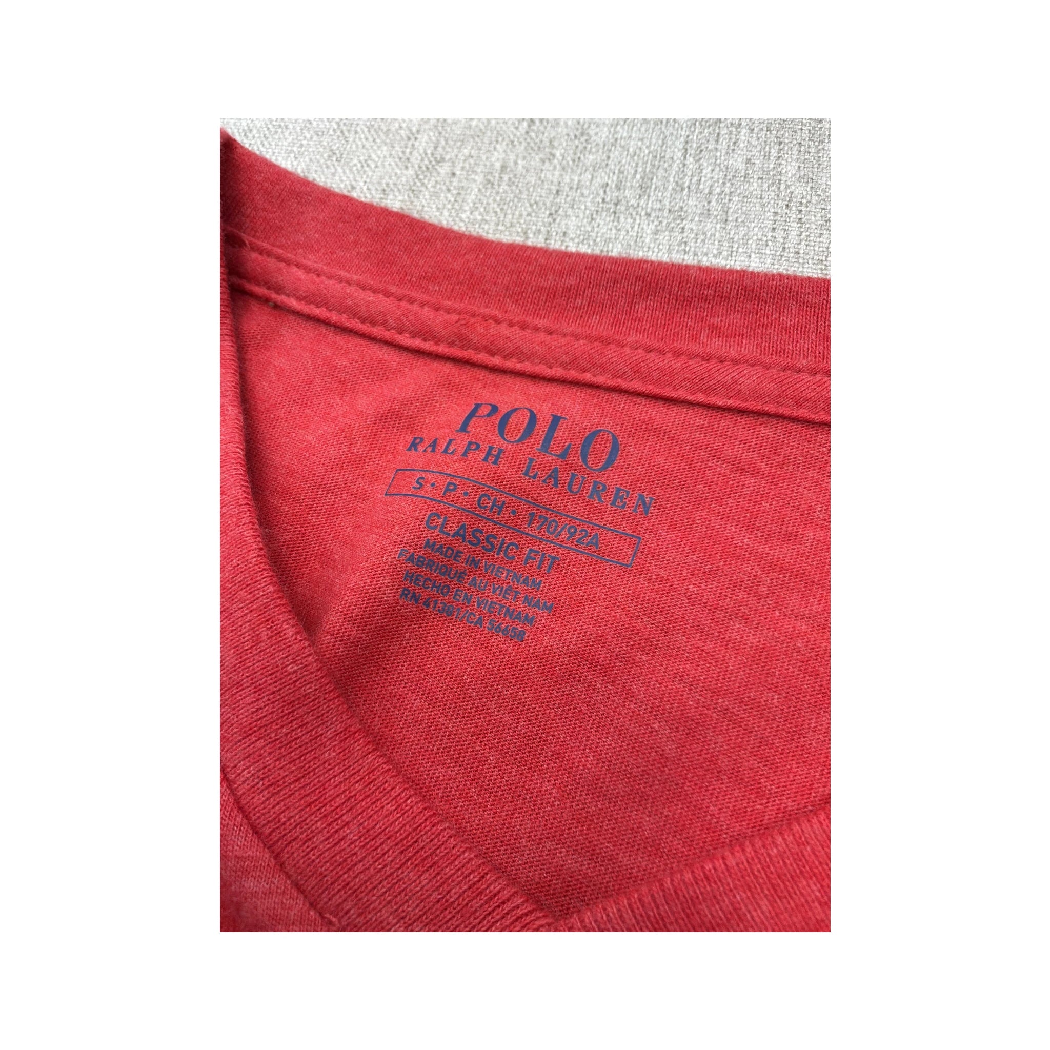 Polo Ralph Lauren Classic Fit Pink V-Neck Cotton T-Shirt