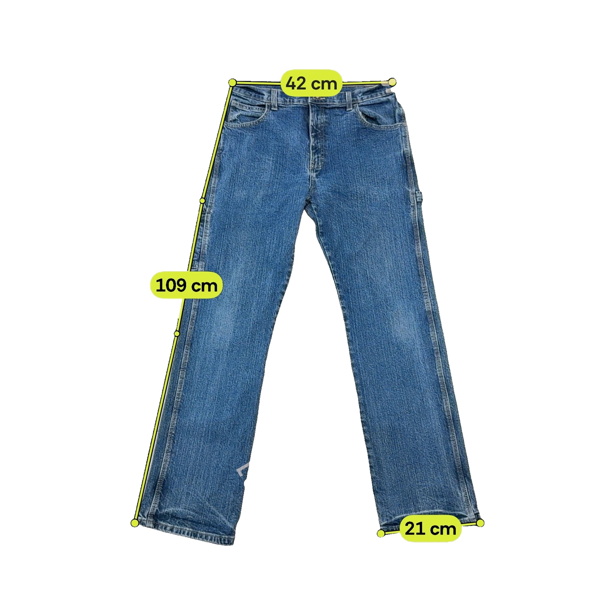 Calças de ganga de carpinteiro Dickies vintage em algodão de perna direita