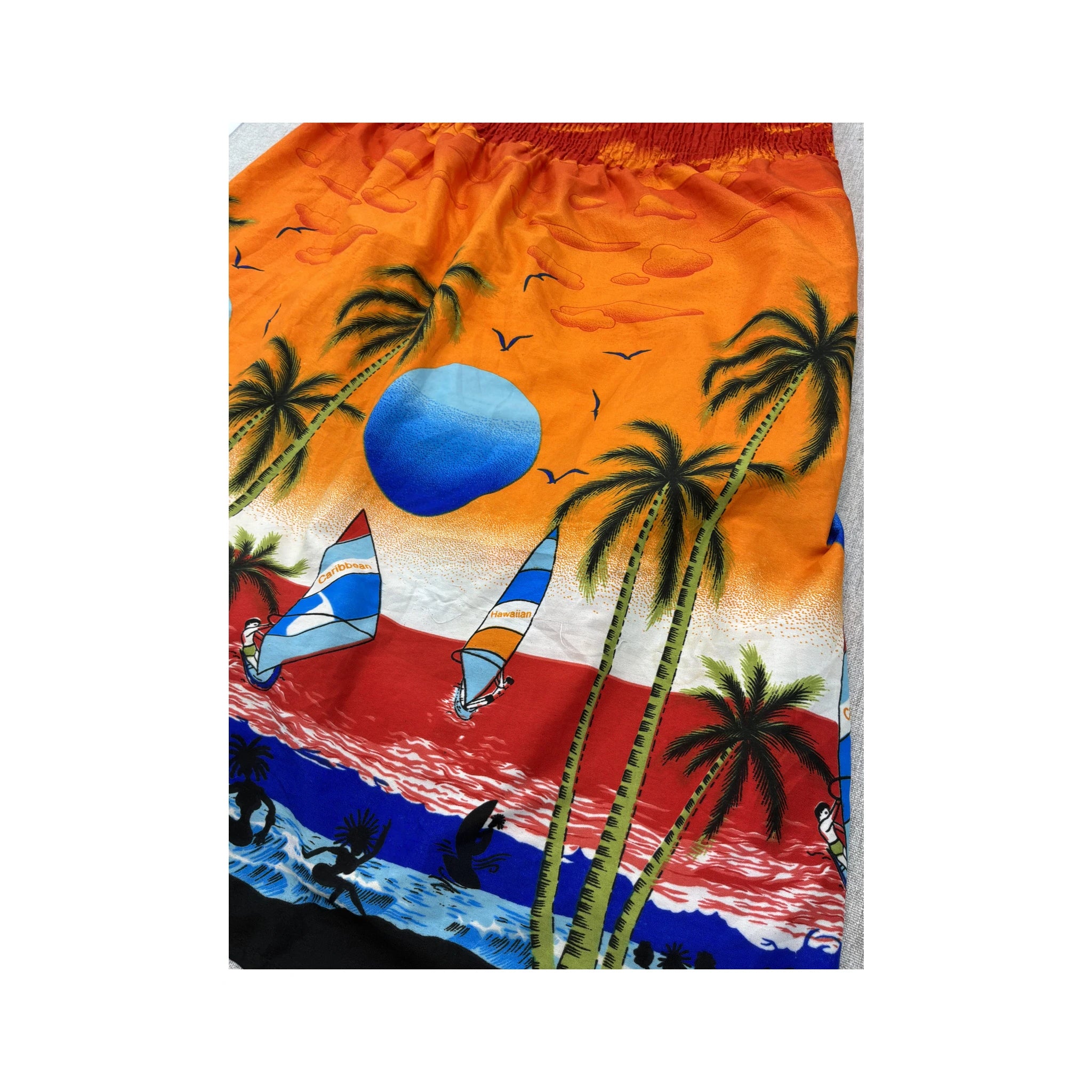 La La Leela Caribbean Print Smocked Topless Dress