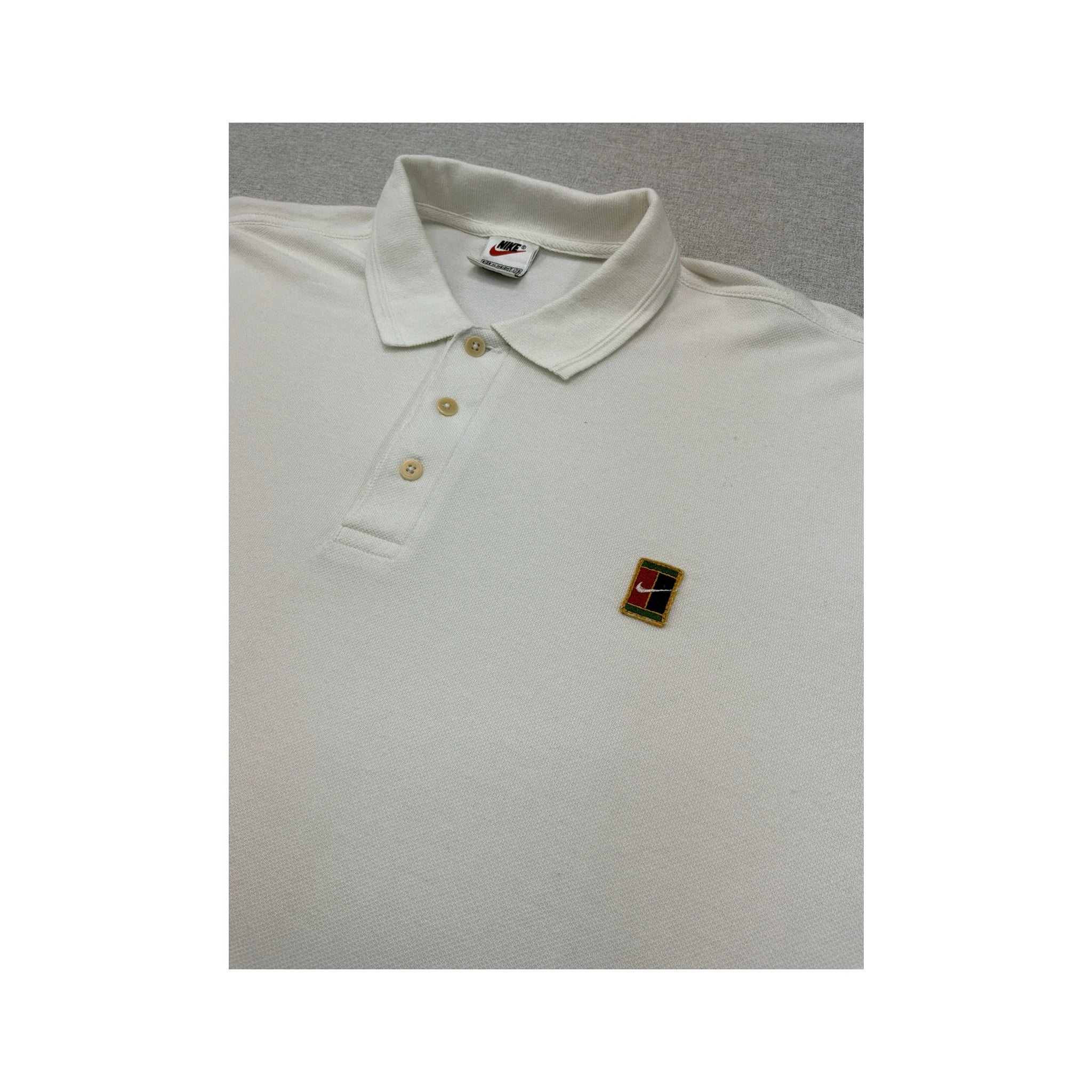 Nike White Embroidered Logo Polo Shirt