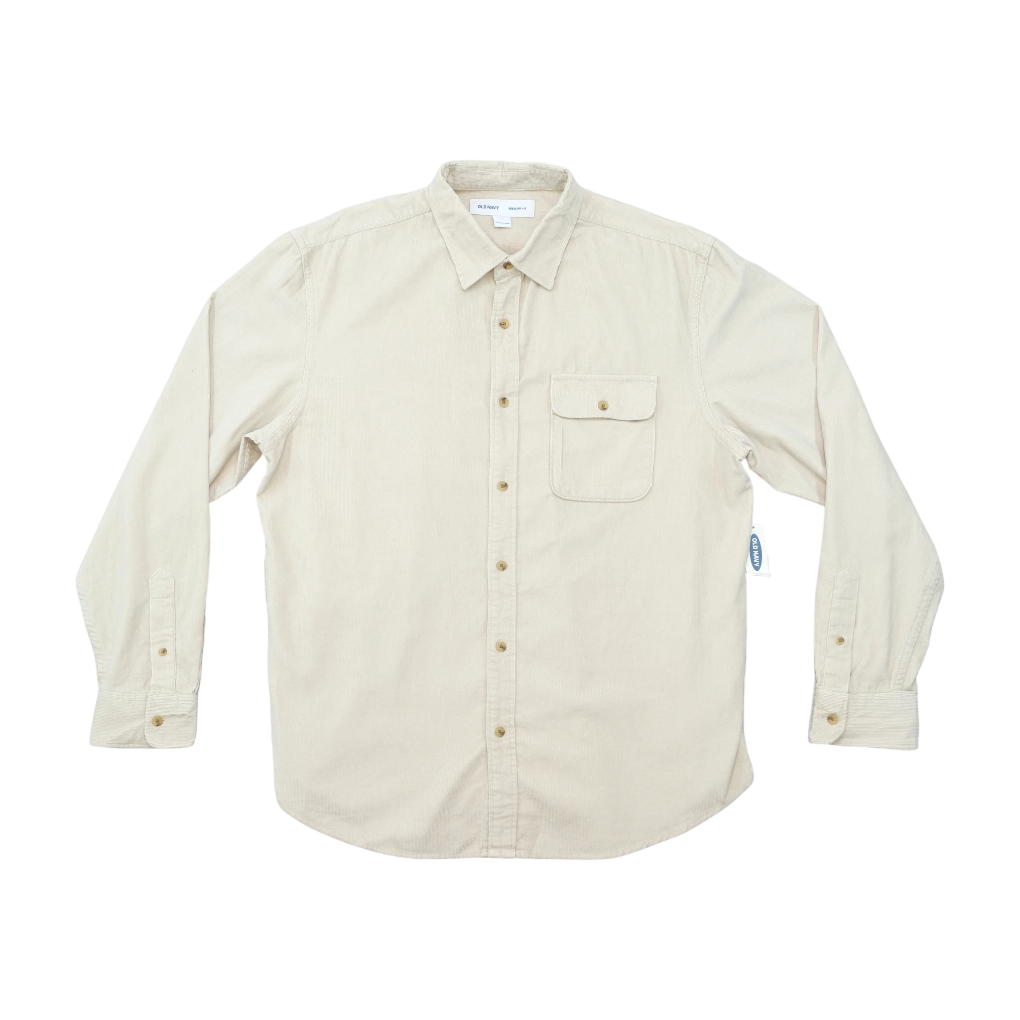 Old Navy Beige Cotton Corduroy Button-Up Shirt