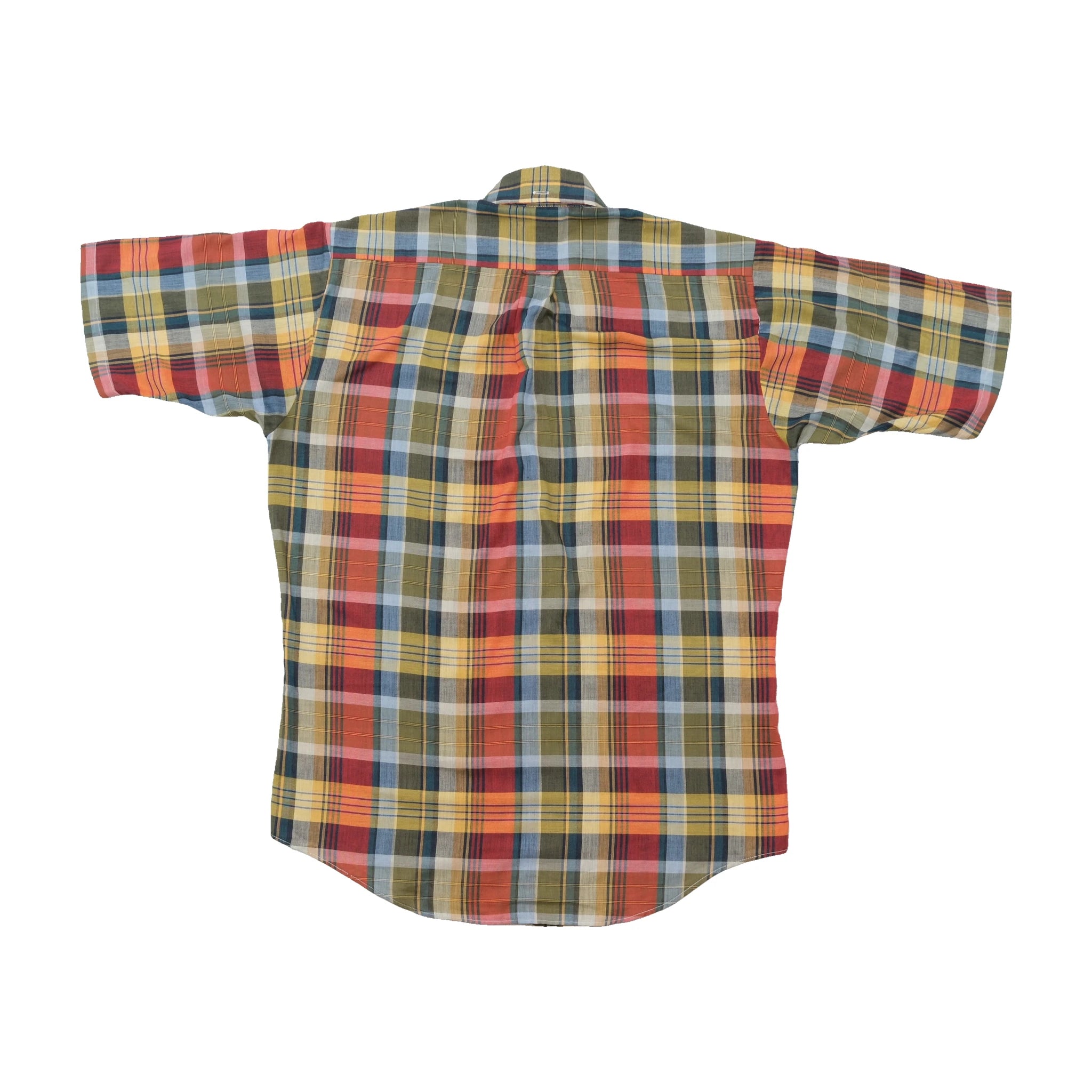 Career Club Madras Plaid Short Sleeve Cotton Blend Shirt