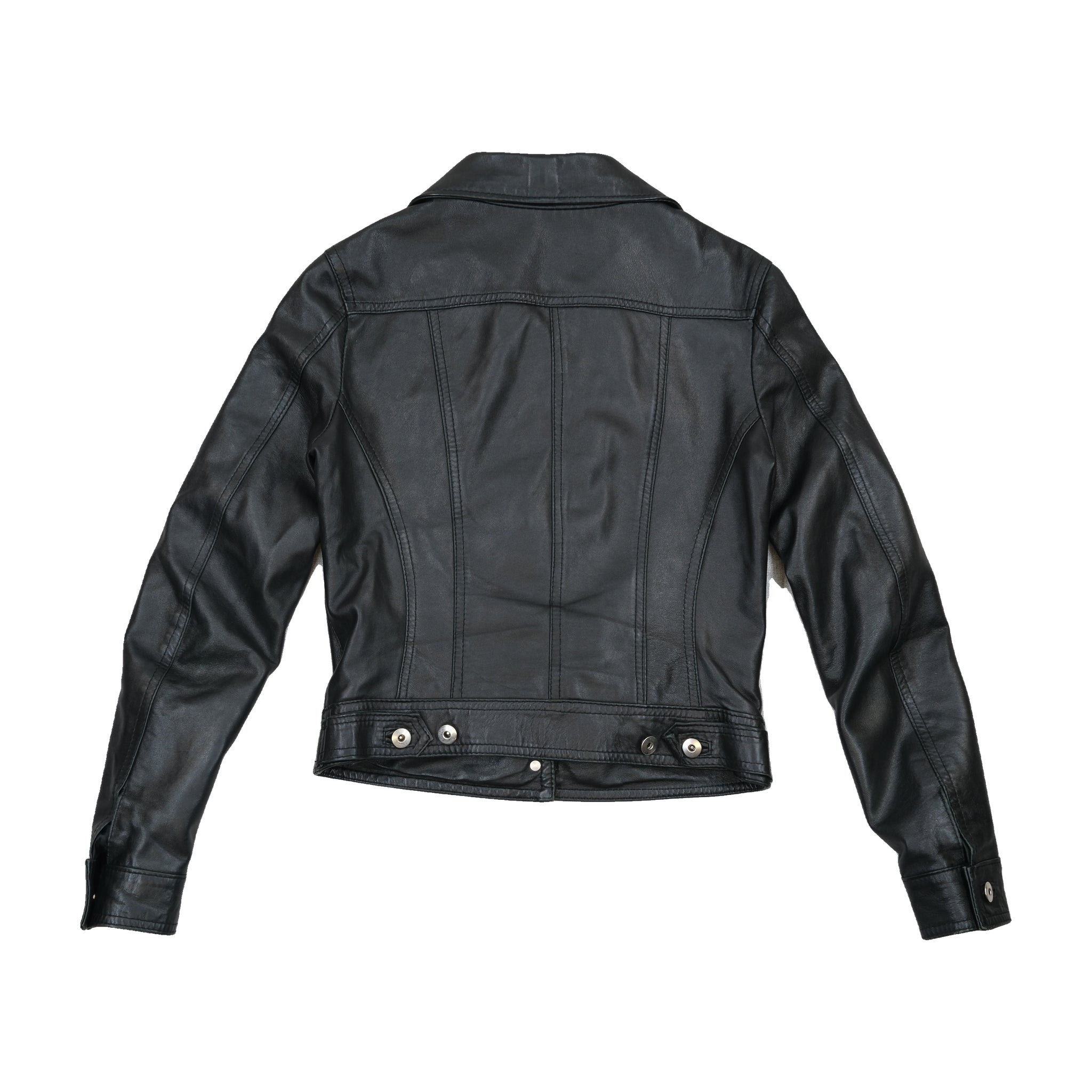 Zuki Black Genuine Leather Trucker Jacket (Made in Italy)