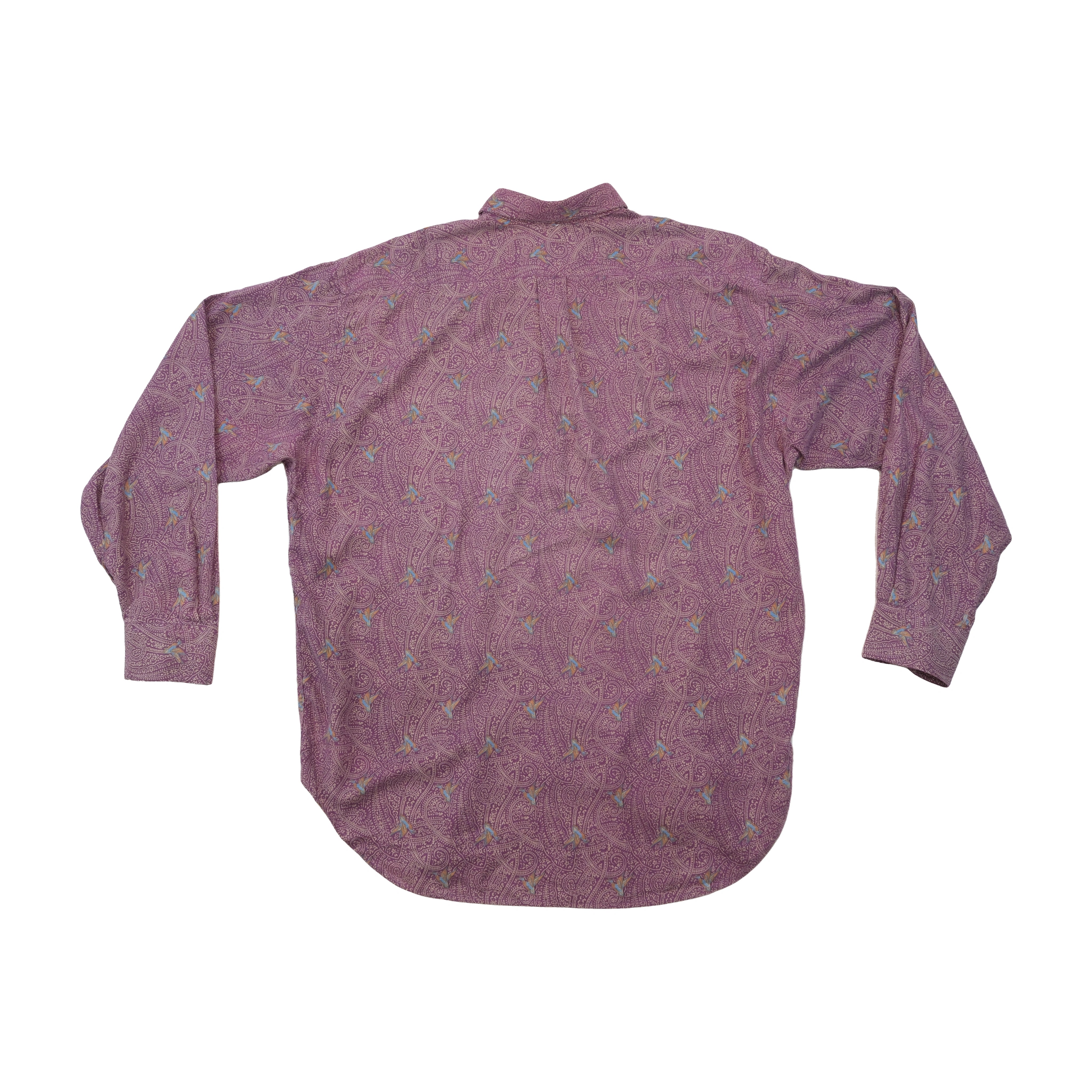 Camisa Massimo Vannucci vintage com estampado Paisley e de Aves