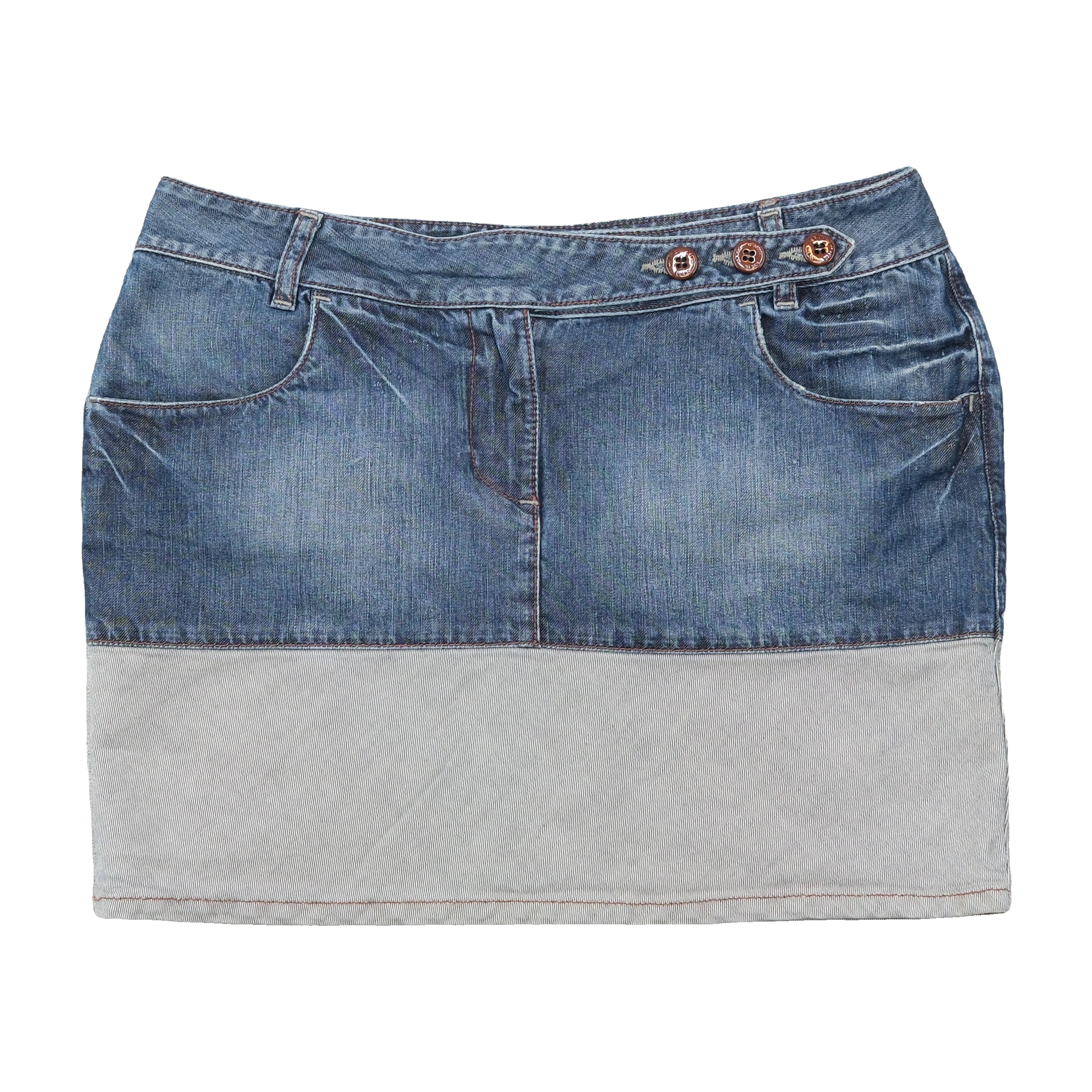 Calvin Klein Jeans Two Tone Denim Mini Skirt