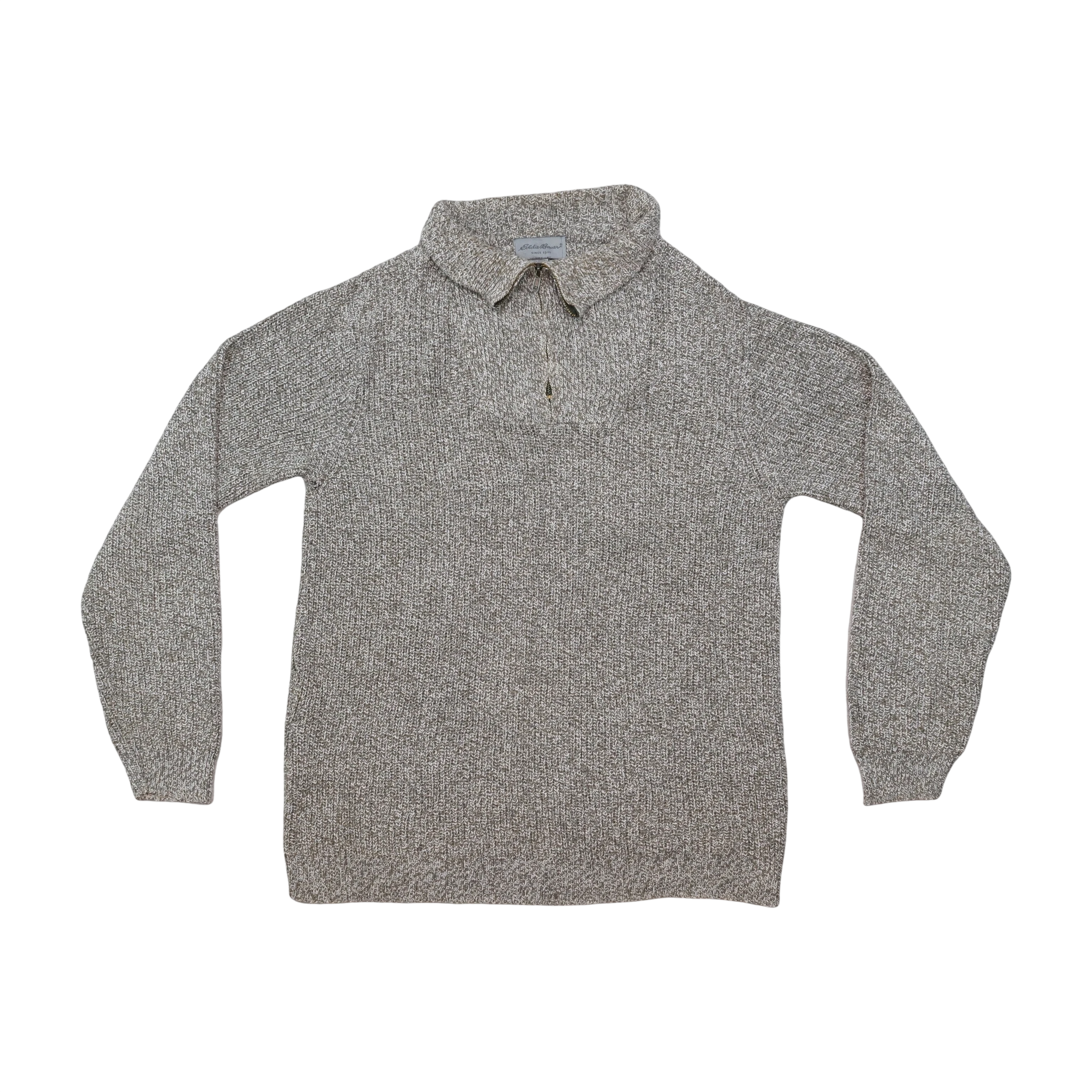 Camisola Eddie Bauer em Mistura de algodão com gola Polo e Meio Fecho