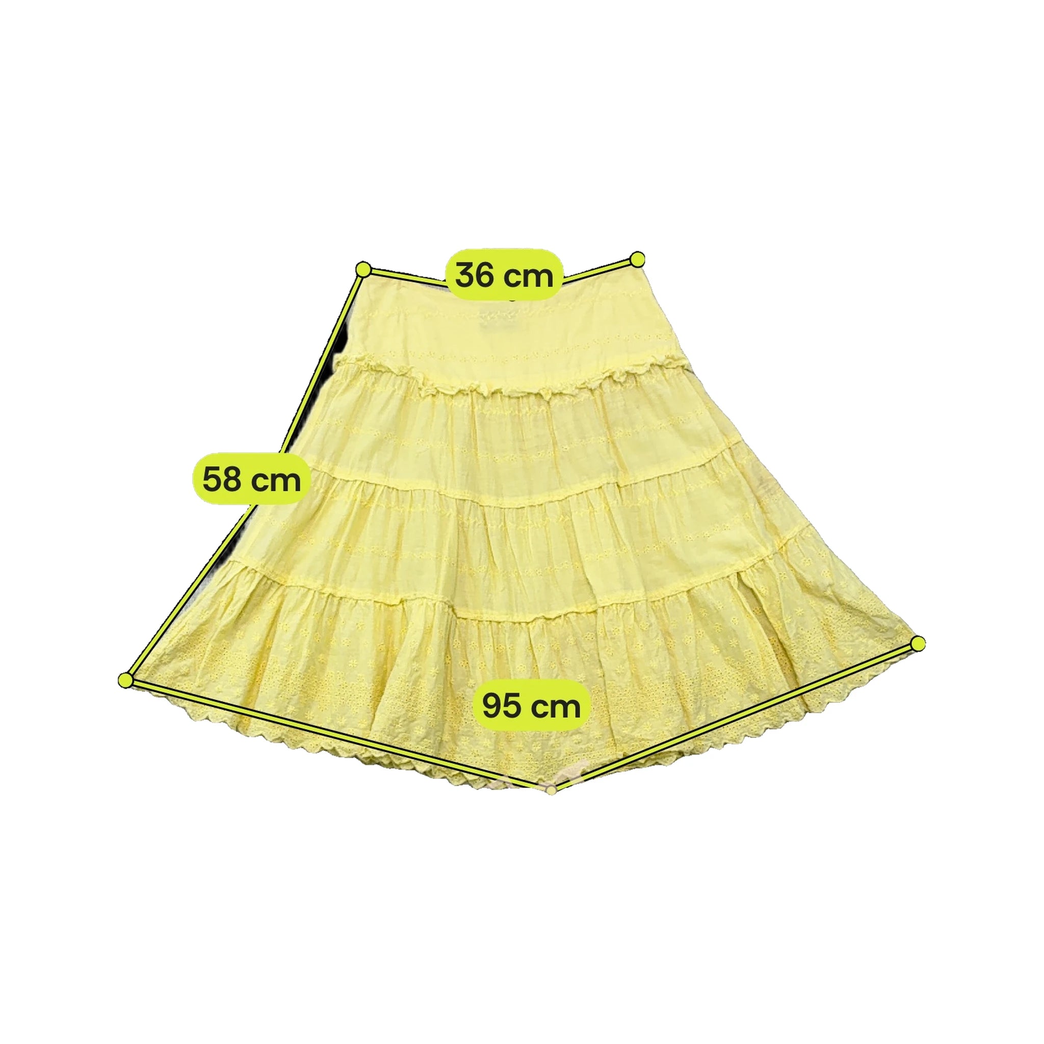 Saia Calvin Klein Jeans em algodão amarelo em Camadas com Ilhós
