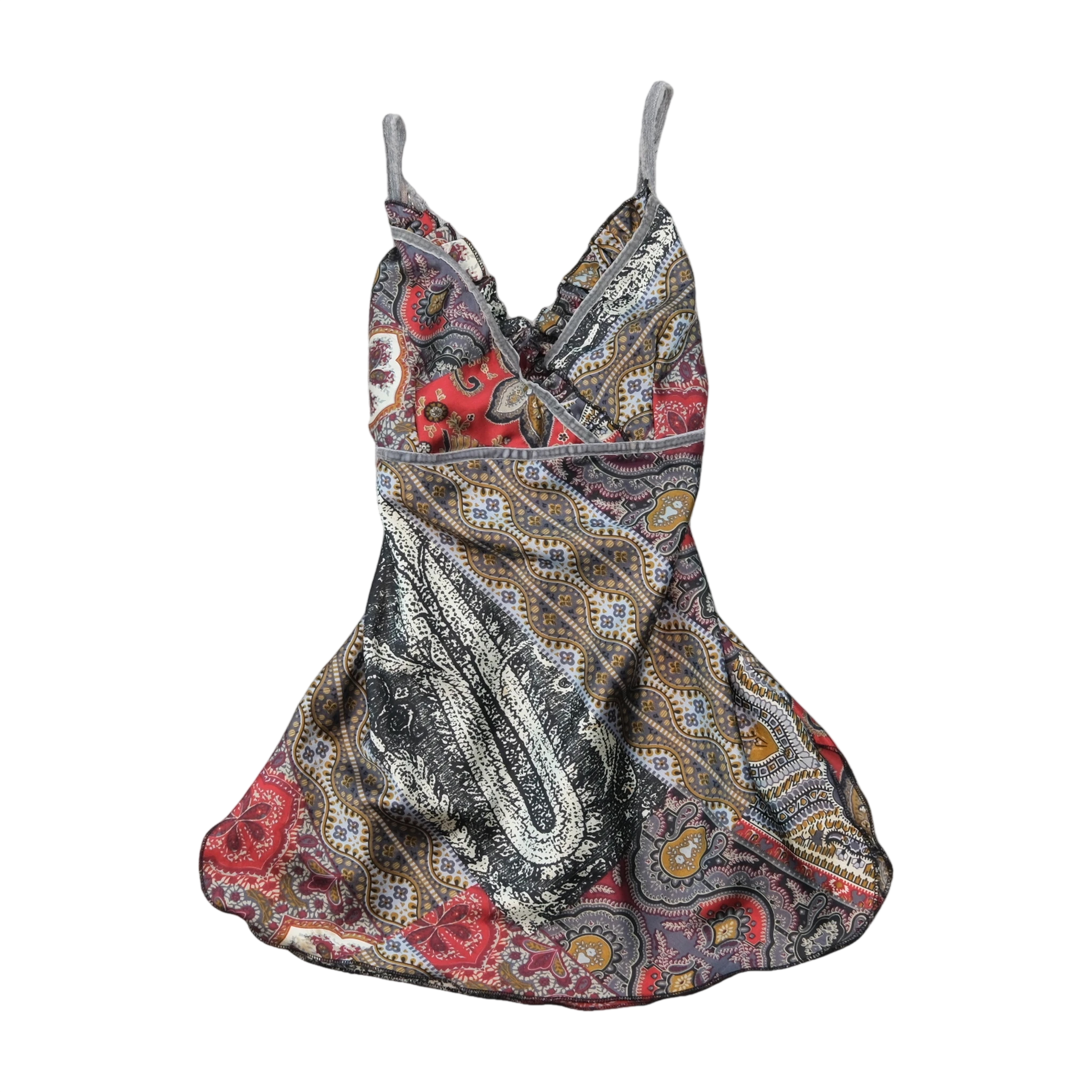 Paisley Spaghetti Strap Mini Dress