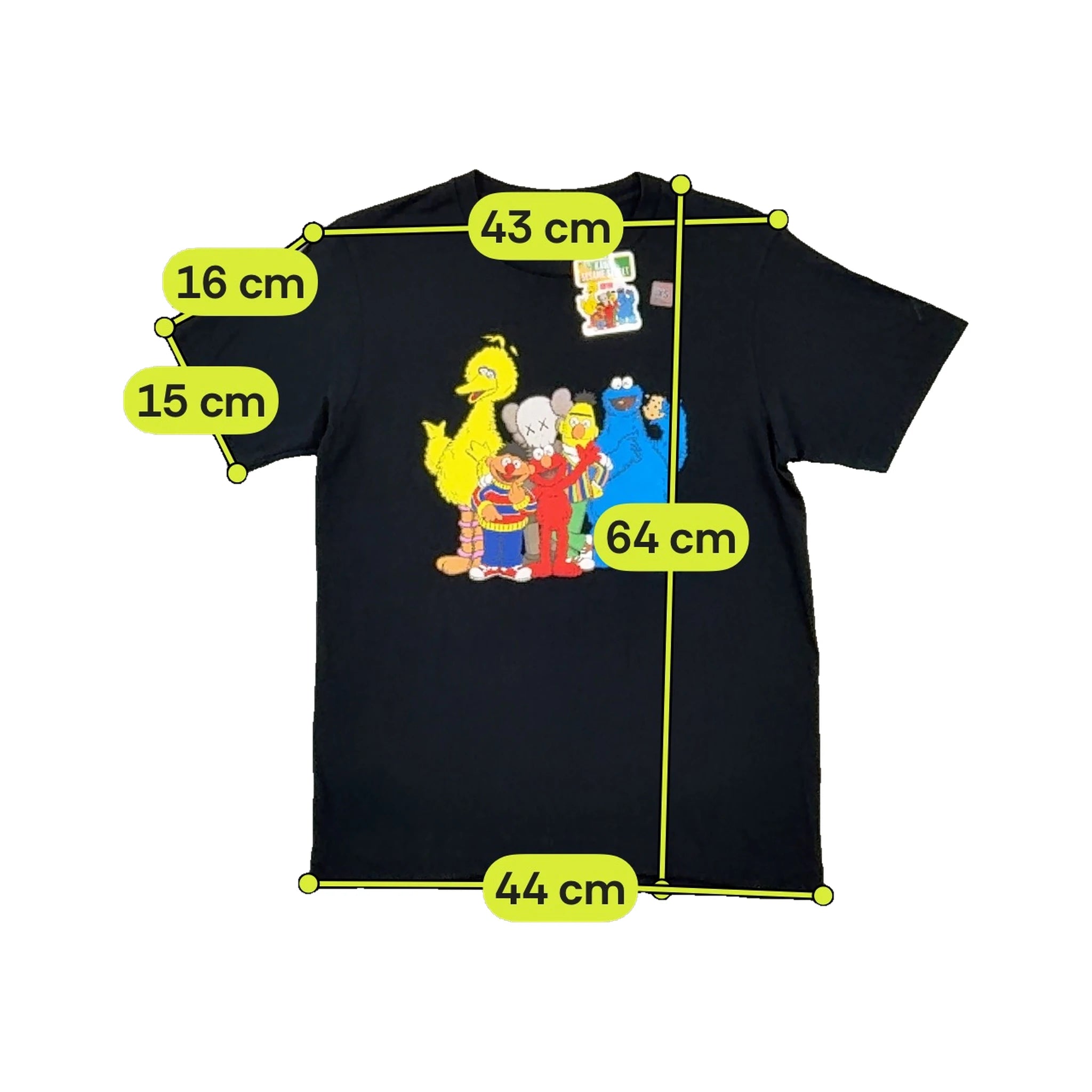 T-shirt Uniqlo KAWS em algodão com estampado da Rua Sésamo