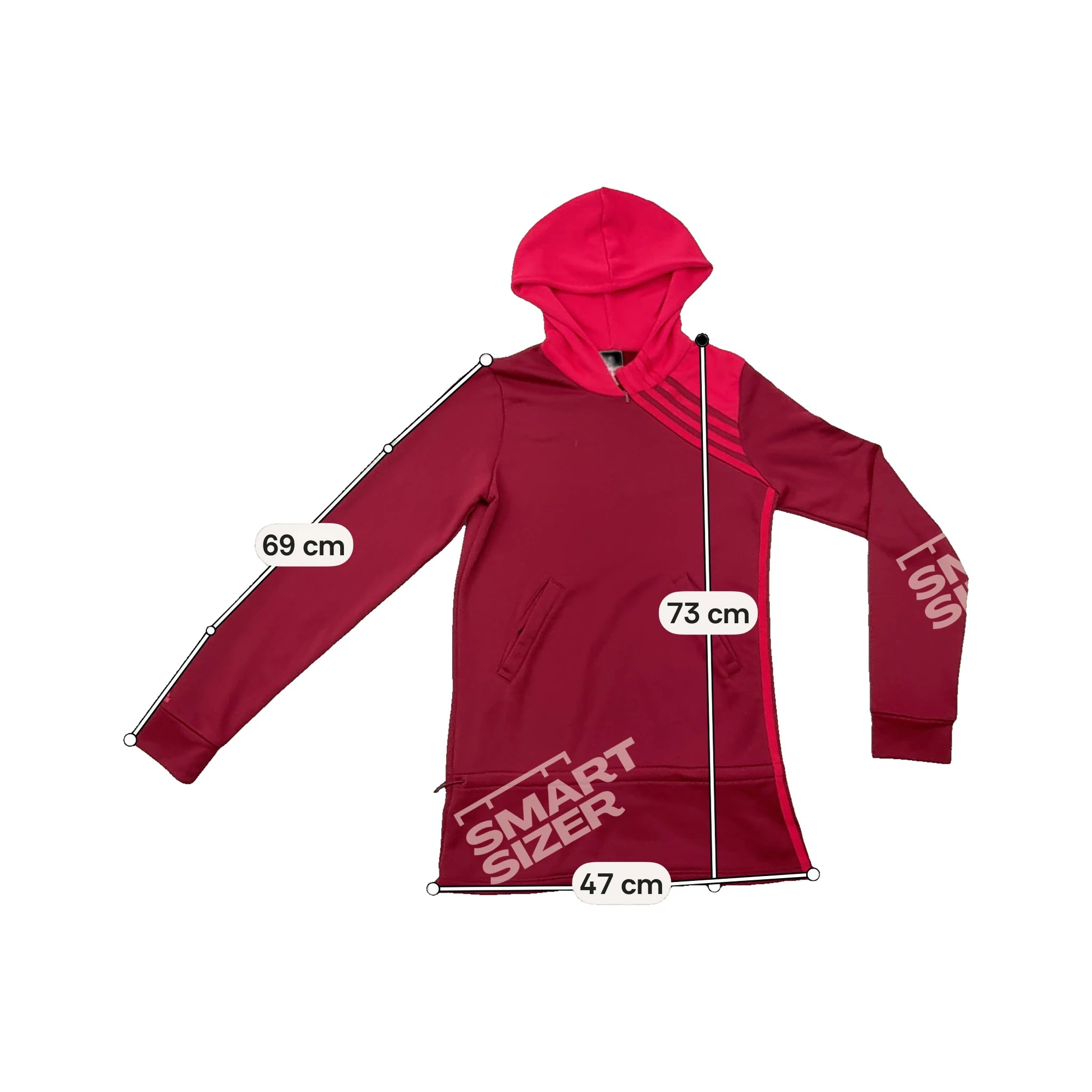 Sweatshirt com capuz Comprida Adidas Climalite Bicolor com Três riscas