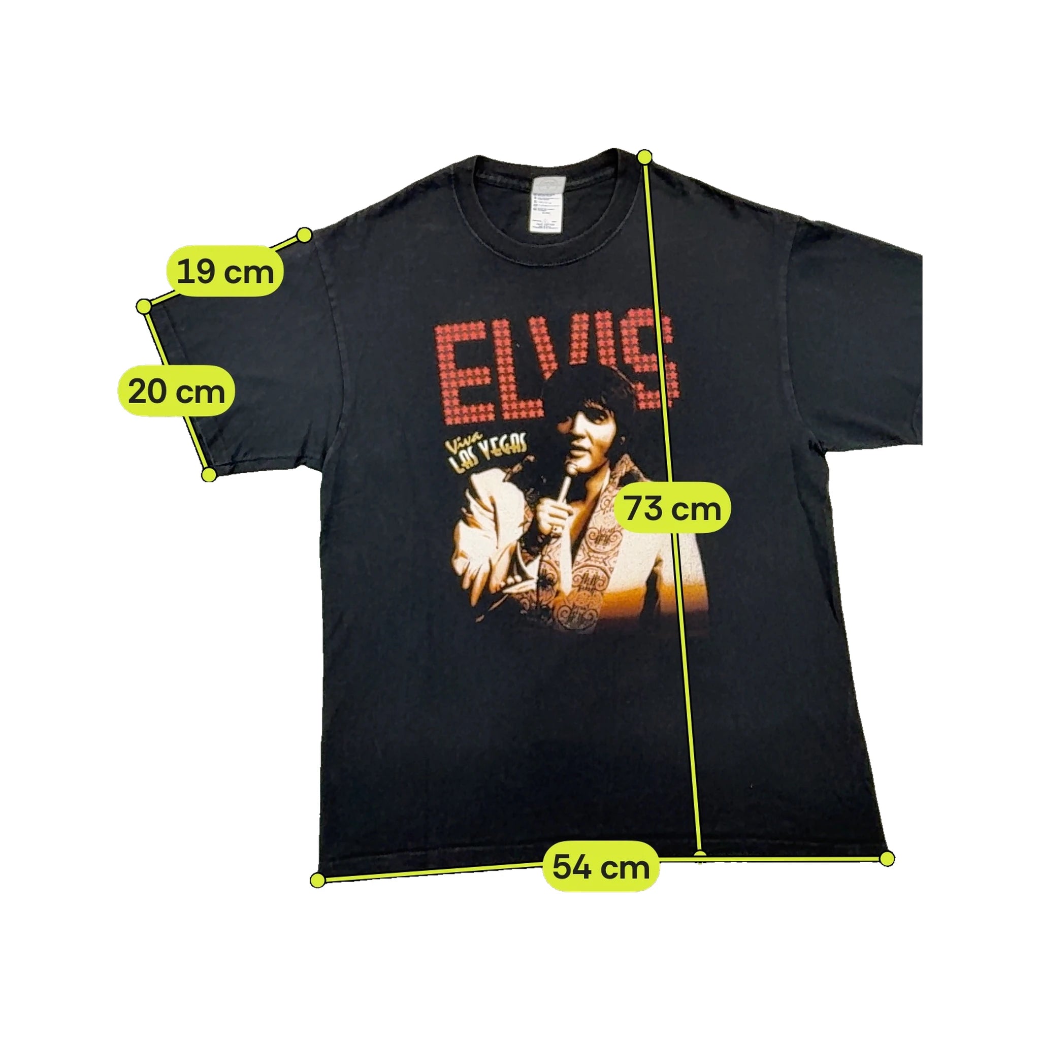 T-shirt Delta Magnum Weight Elvis Viva Las Vegas com estampado gráfico