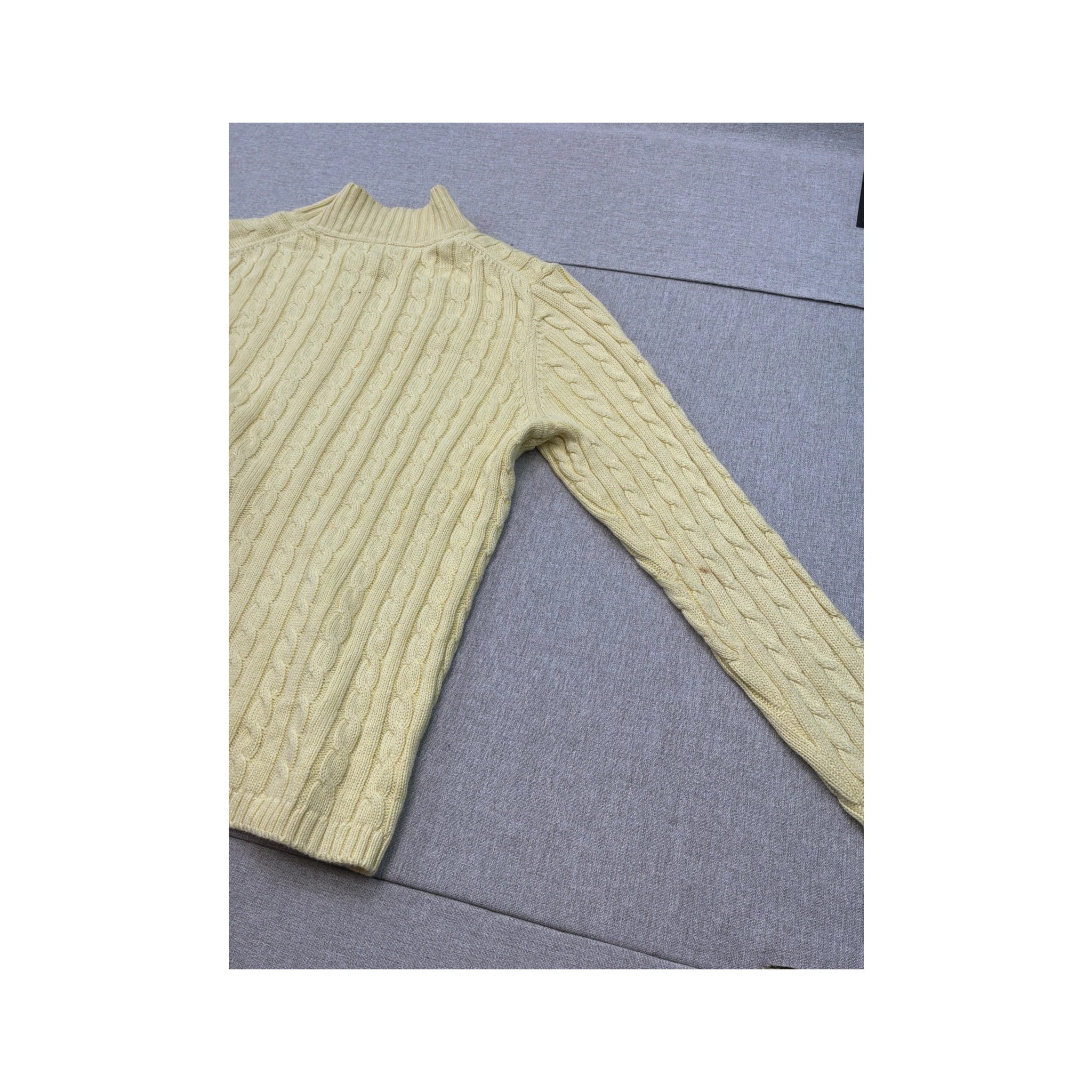 L.L.Bean Cable Knit Full-Zip Mock Neck Sweater (QUEMADA)