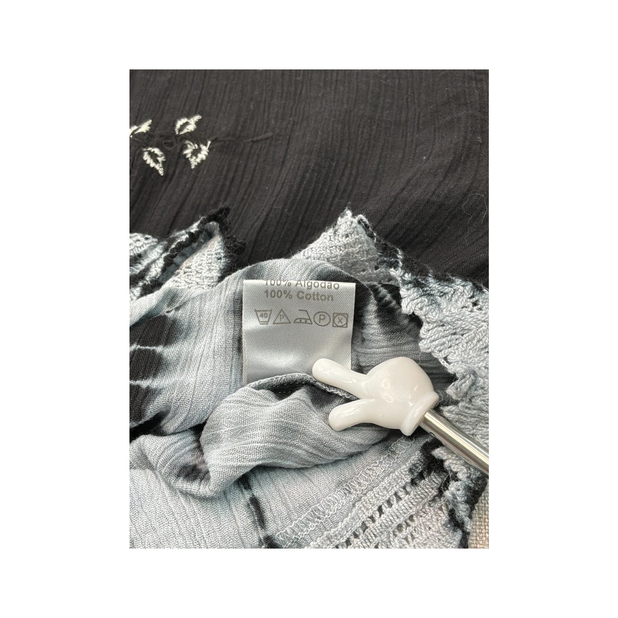 Americo Tavar Embroidered Tie Dye Cotton Blouse
