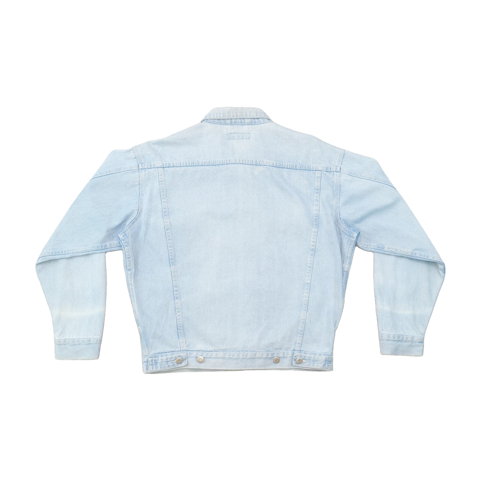 WORK OUT Vintage Light Wash Cotton Denim Trucker Jacket