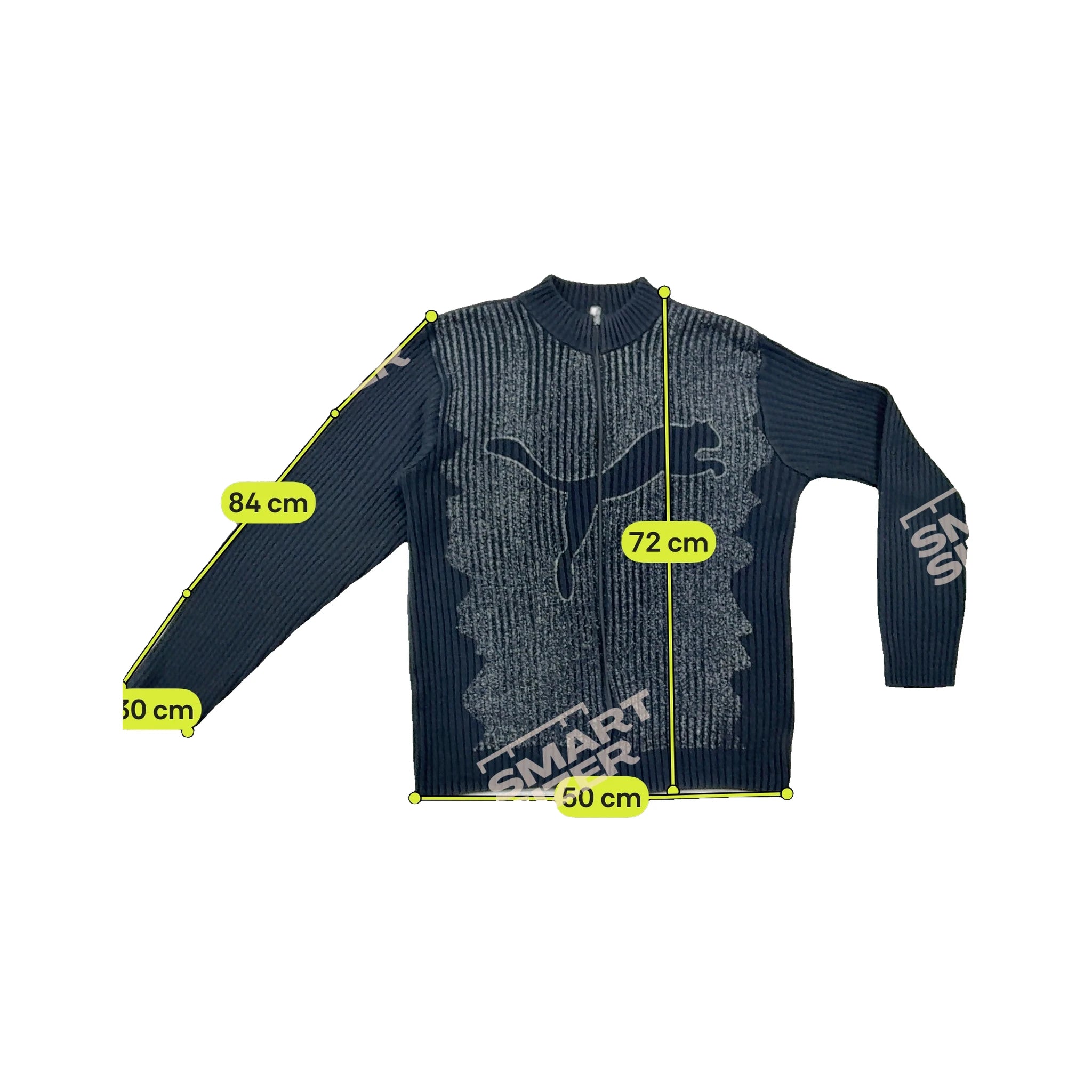 Puma Rib Knit Full Zip Logo Sweater