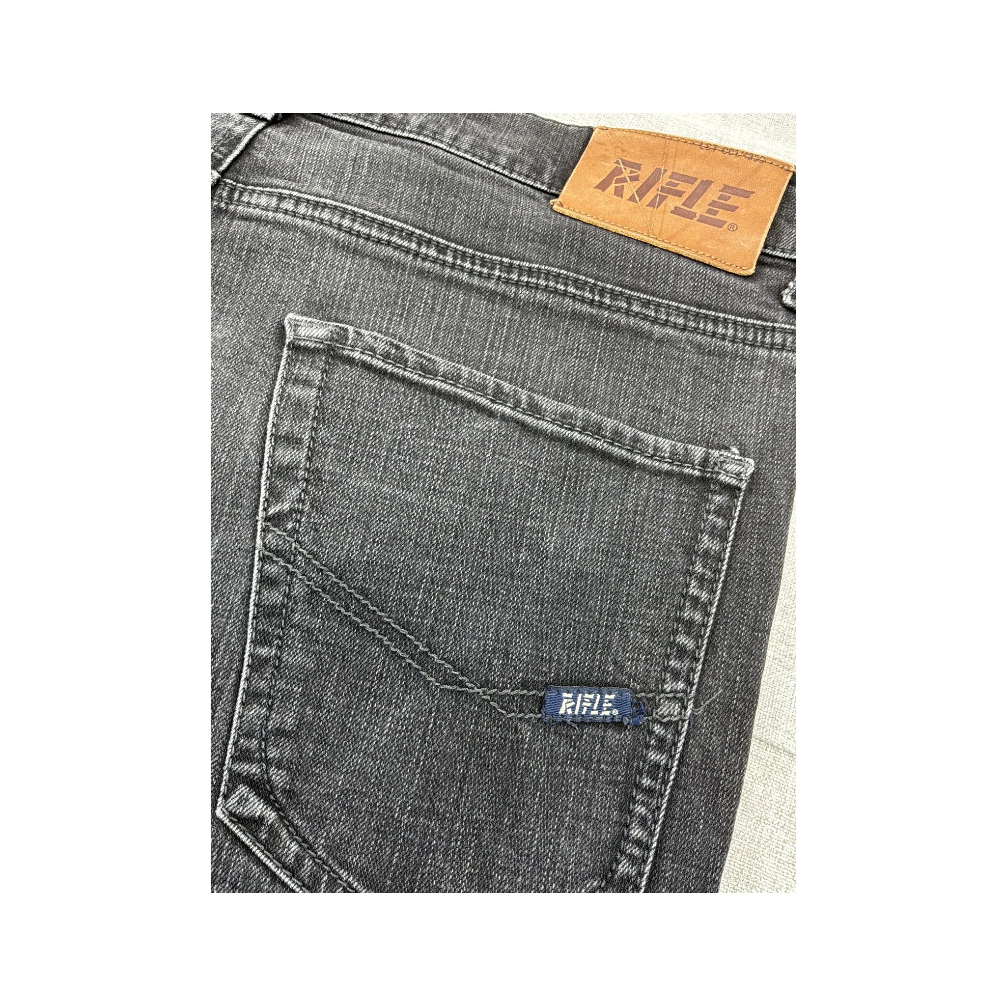 Rifle Black Wash Cotton Stretch Jeans