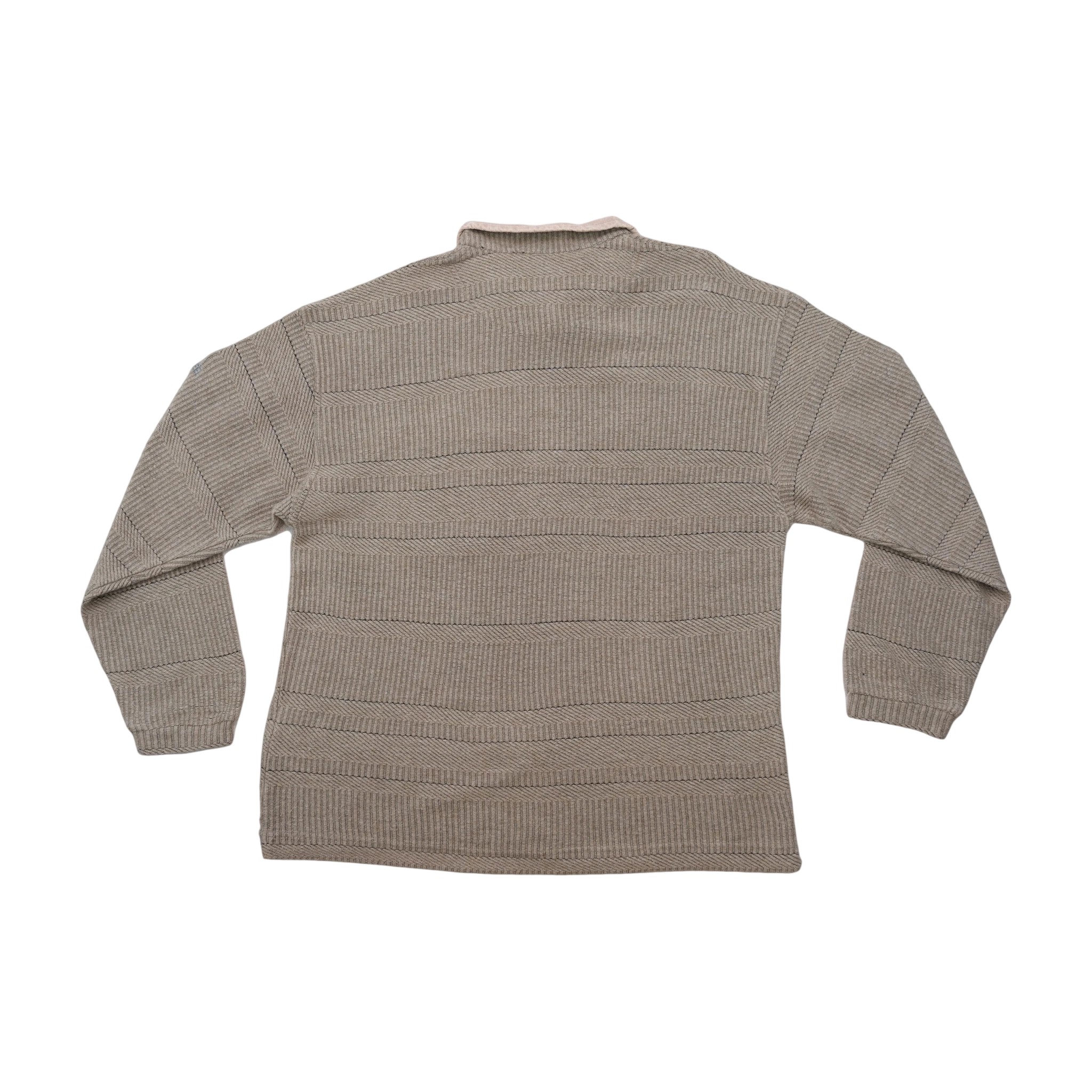 Think Pink Textured Quarter Zip Wool Blend Sweater