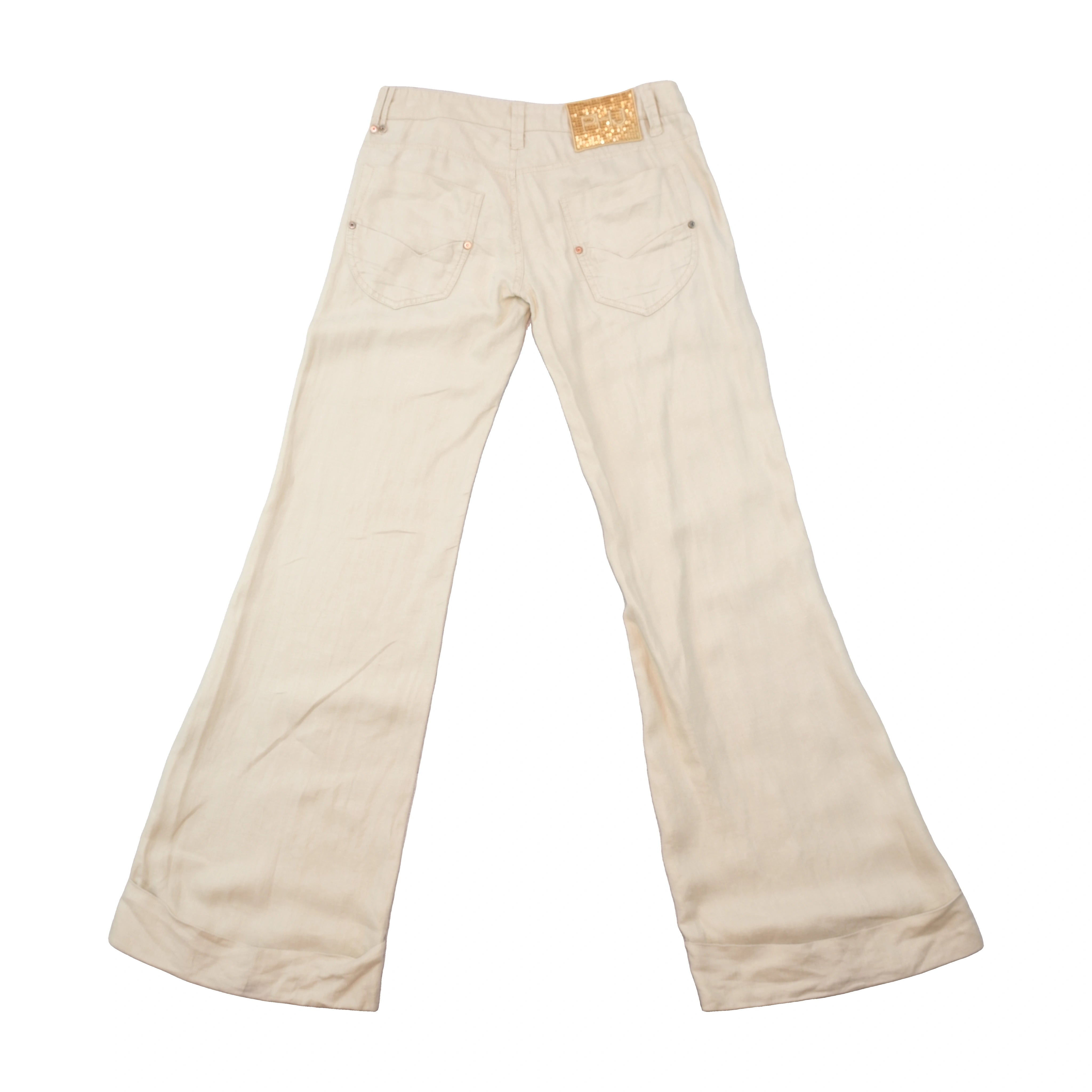 Phard Sequin Logo Wide Leg Linen Pants